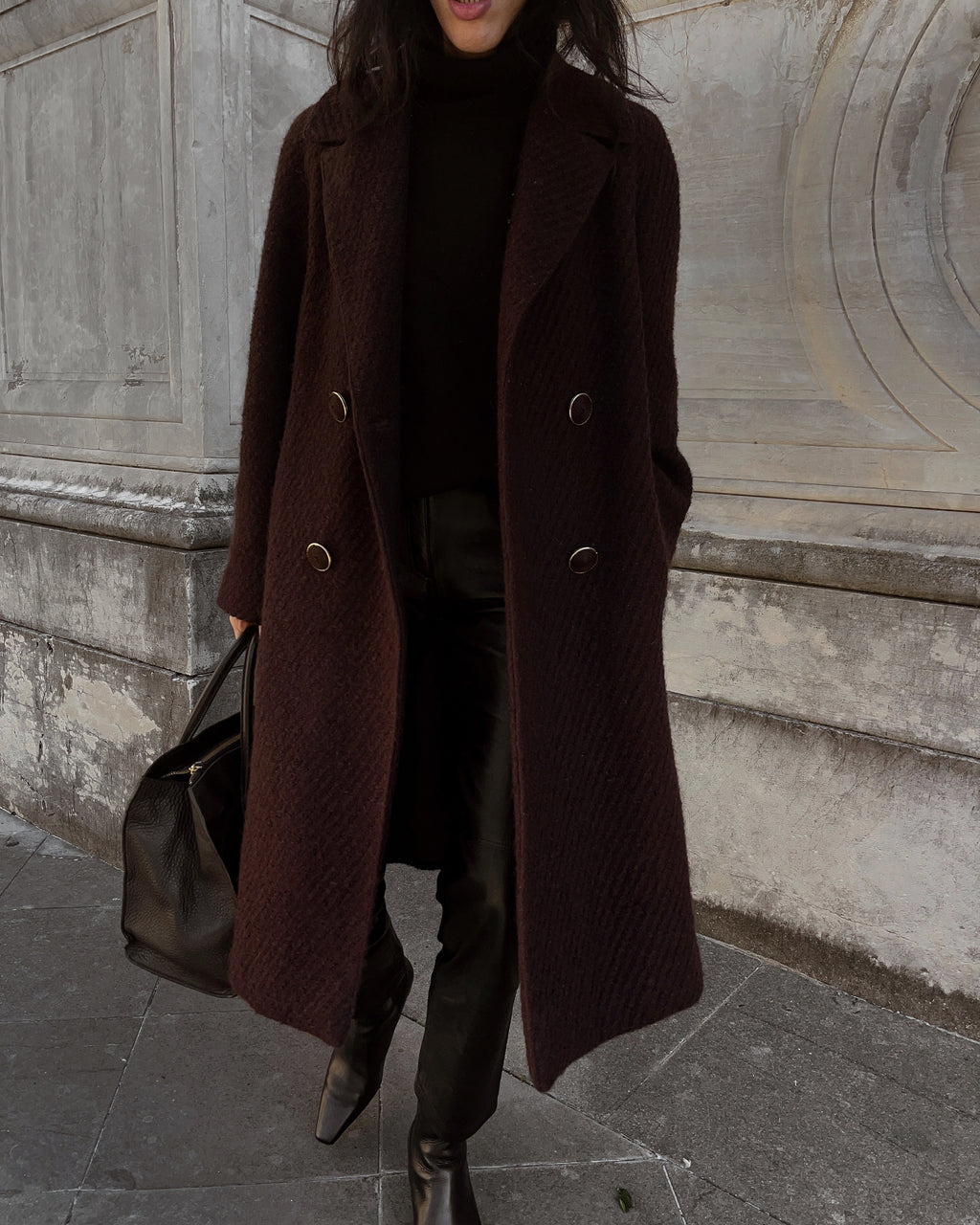 Chocolate wool coat