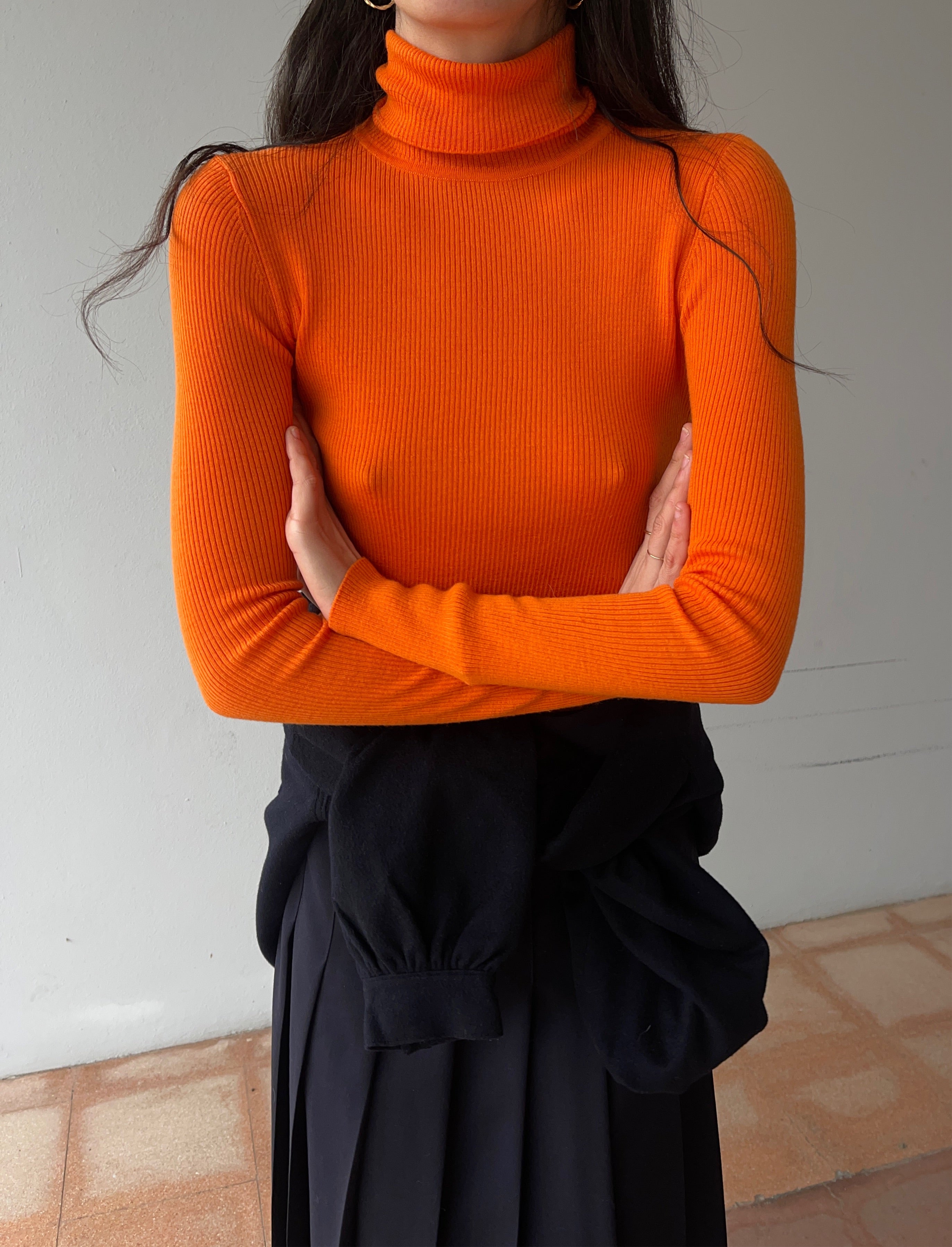 100 merino ribbed turtleneck