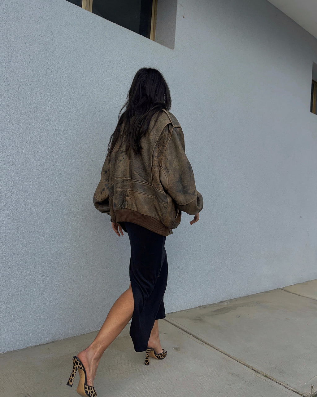 Bomber leather jacket