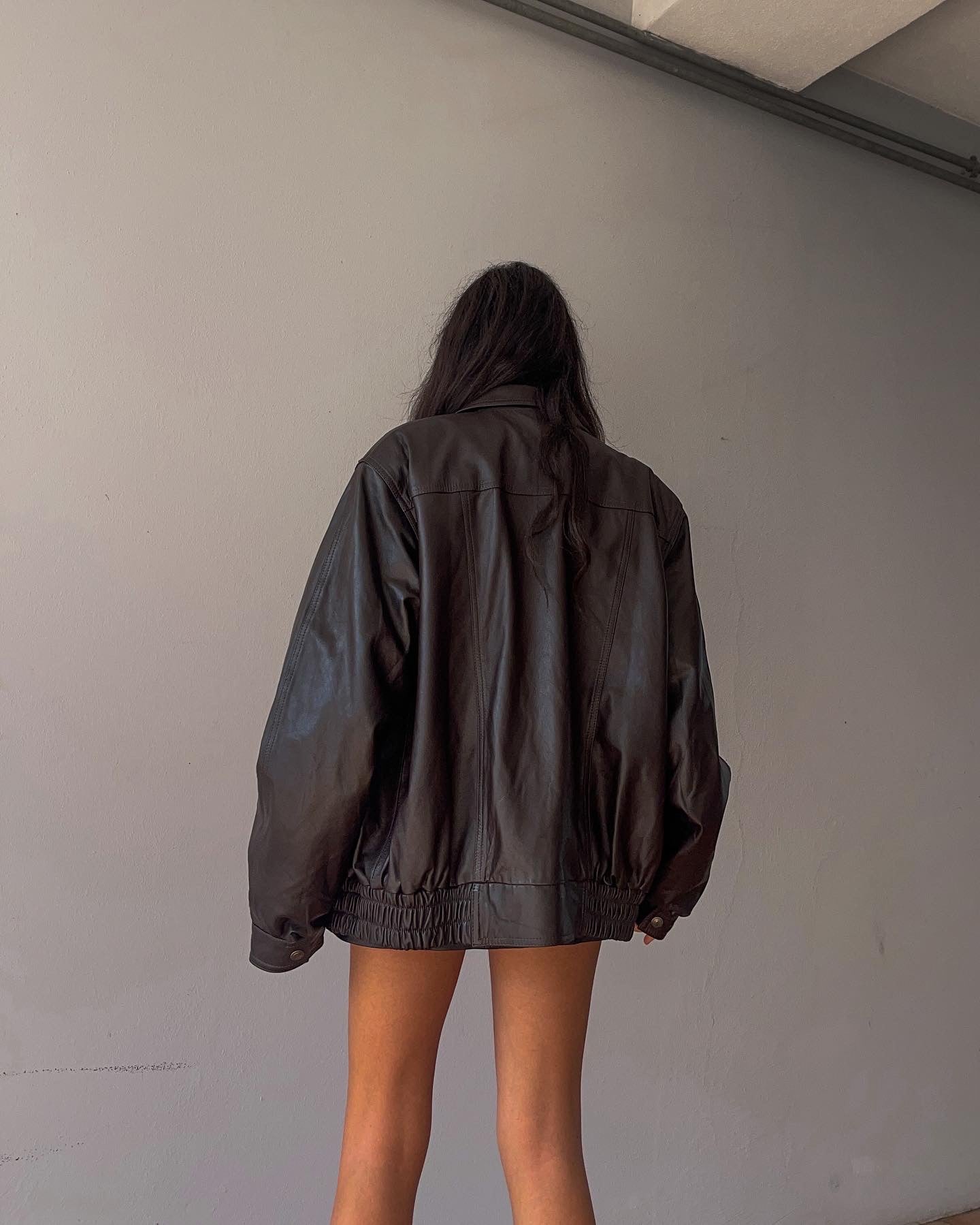 Nappa leather bomber jacket