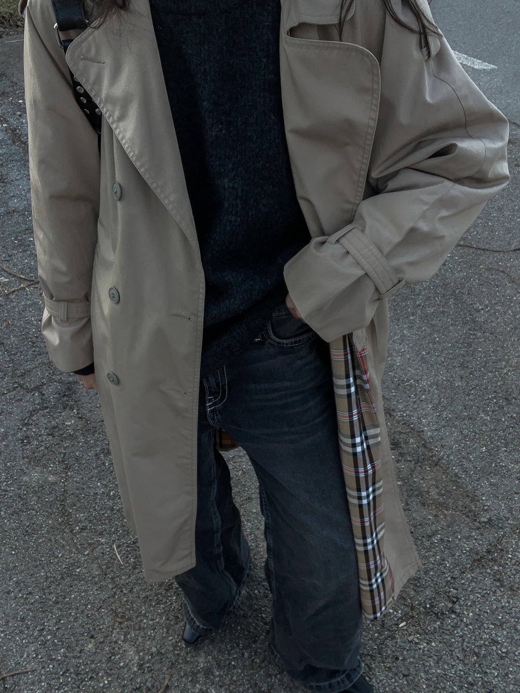 Check vintage trench