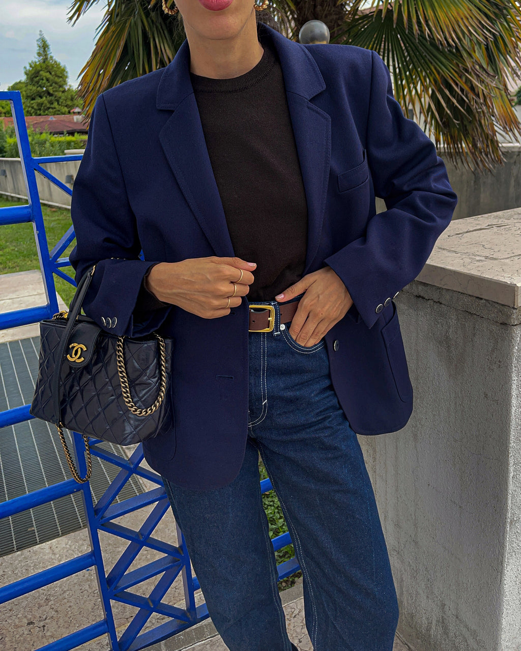 Blazer blu lana