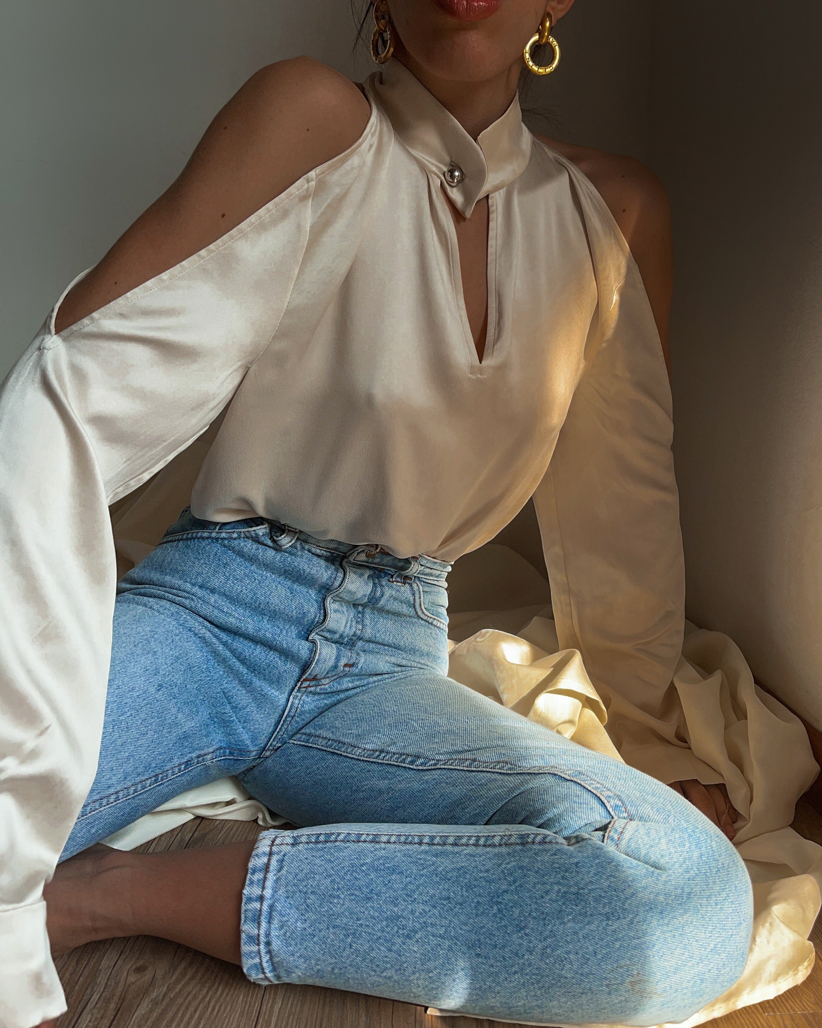 JINNNN 100% liquid silk top