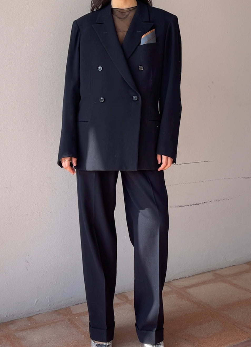 Blue man suit