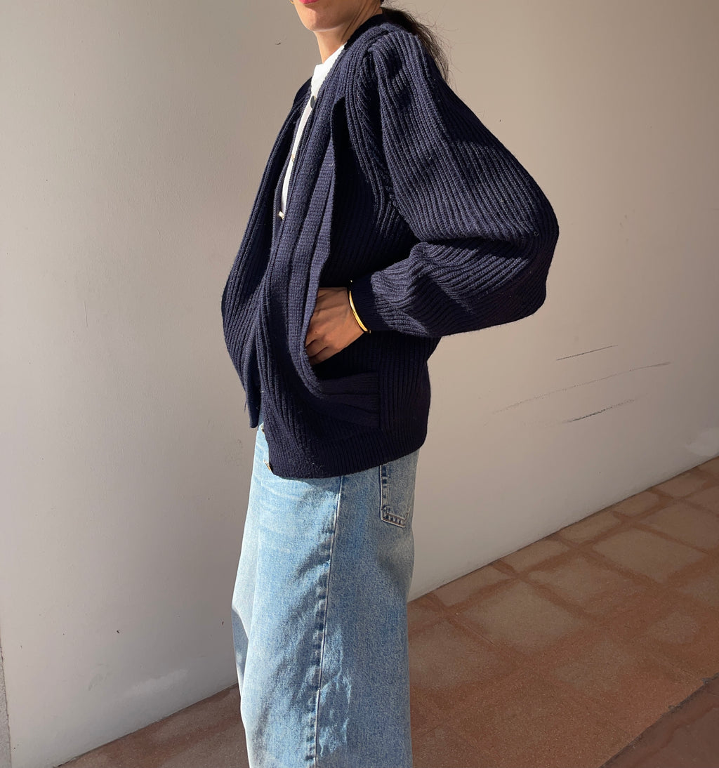Wool bomber cardigan / jacket