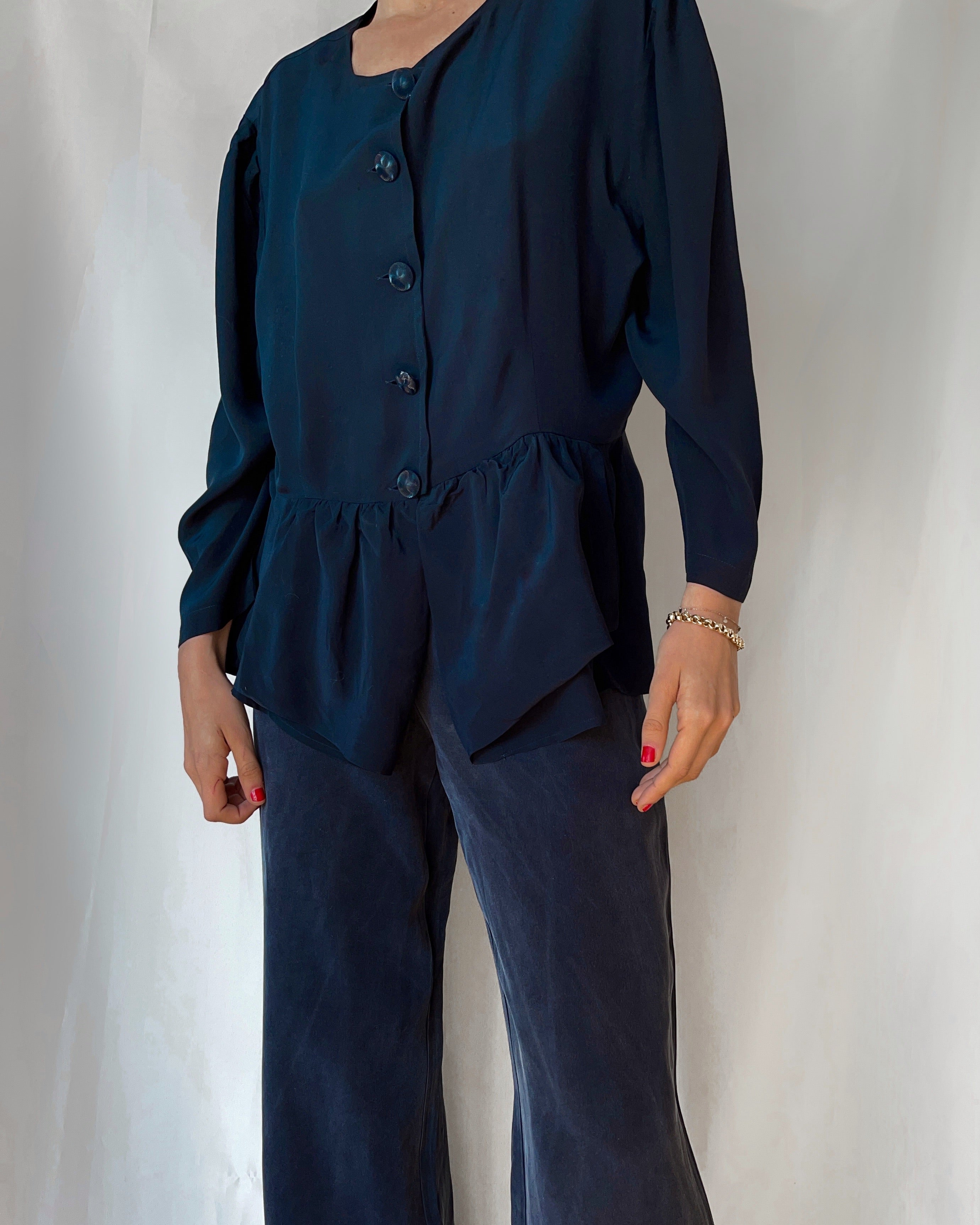 100% silk blue shirt