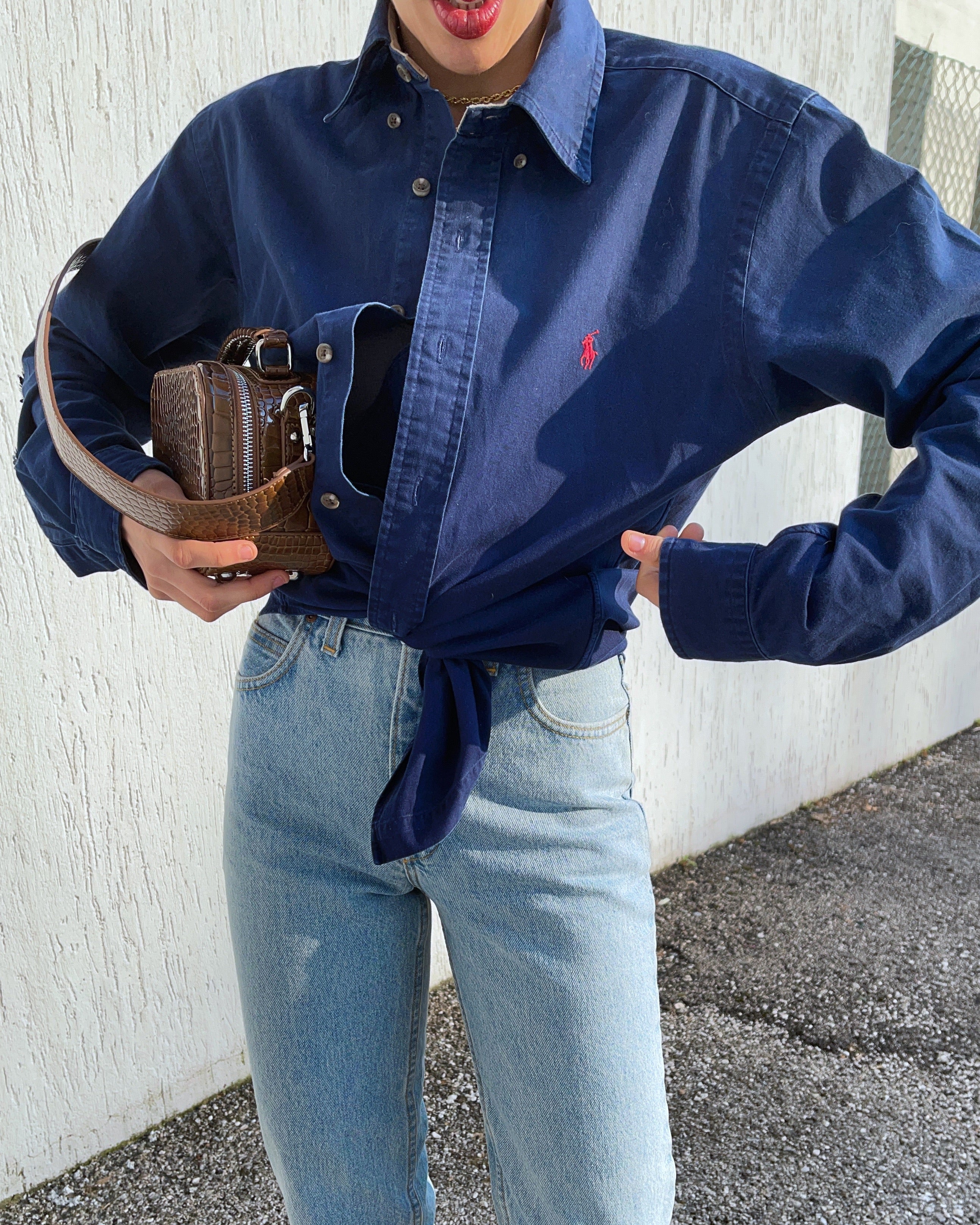 100% cotton blue  Ralph Lauren button down shirt