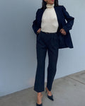 Pantalone blu  100 lana
