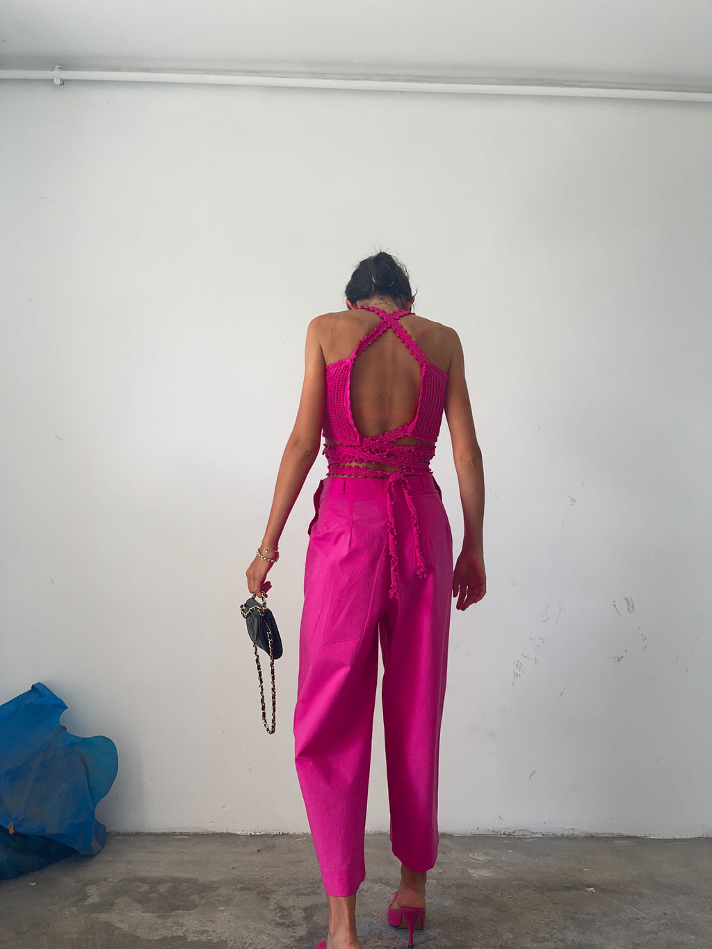 SPORTMAX fucsia pants