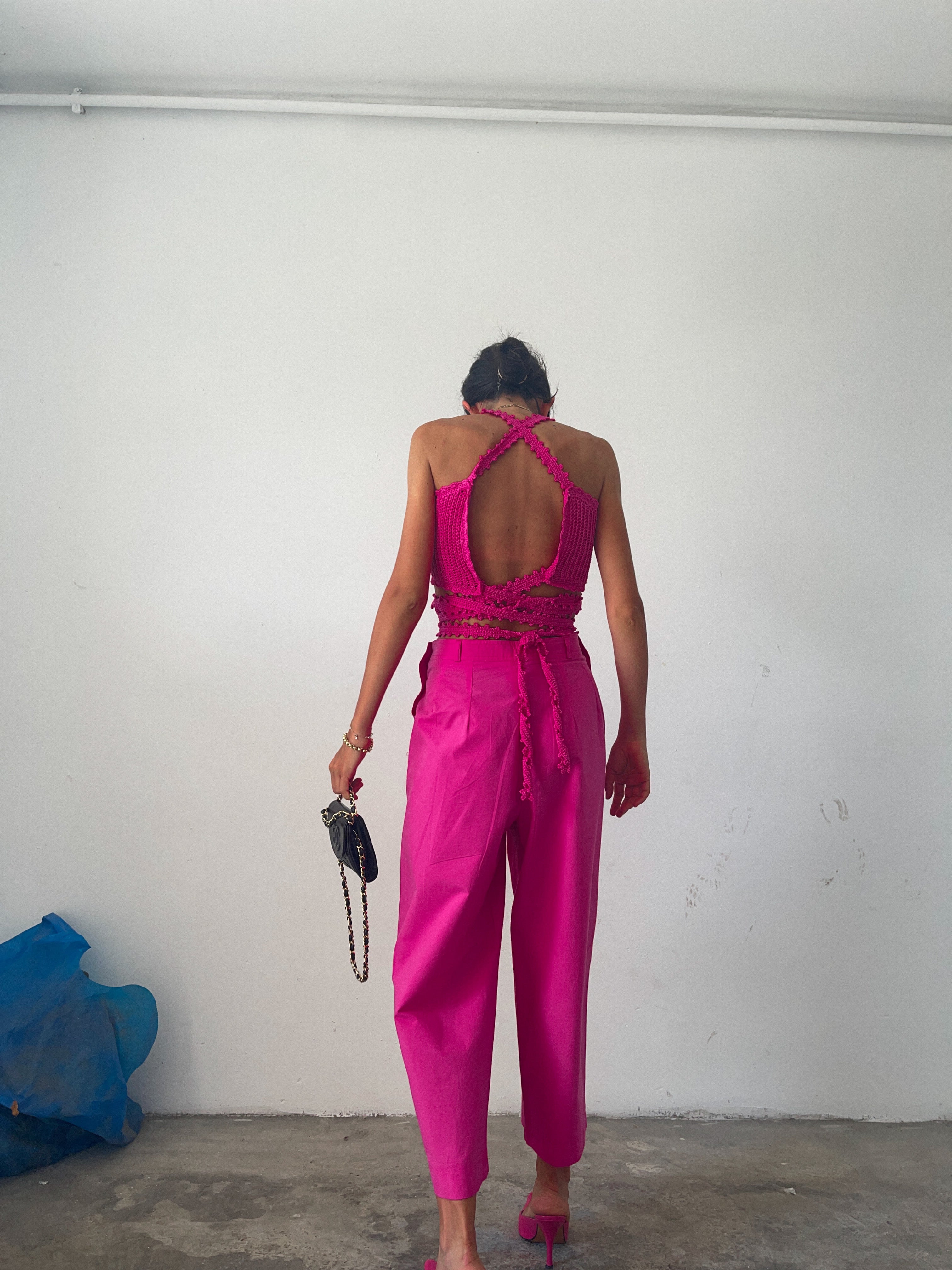 SPORTMAX fucsia pants