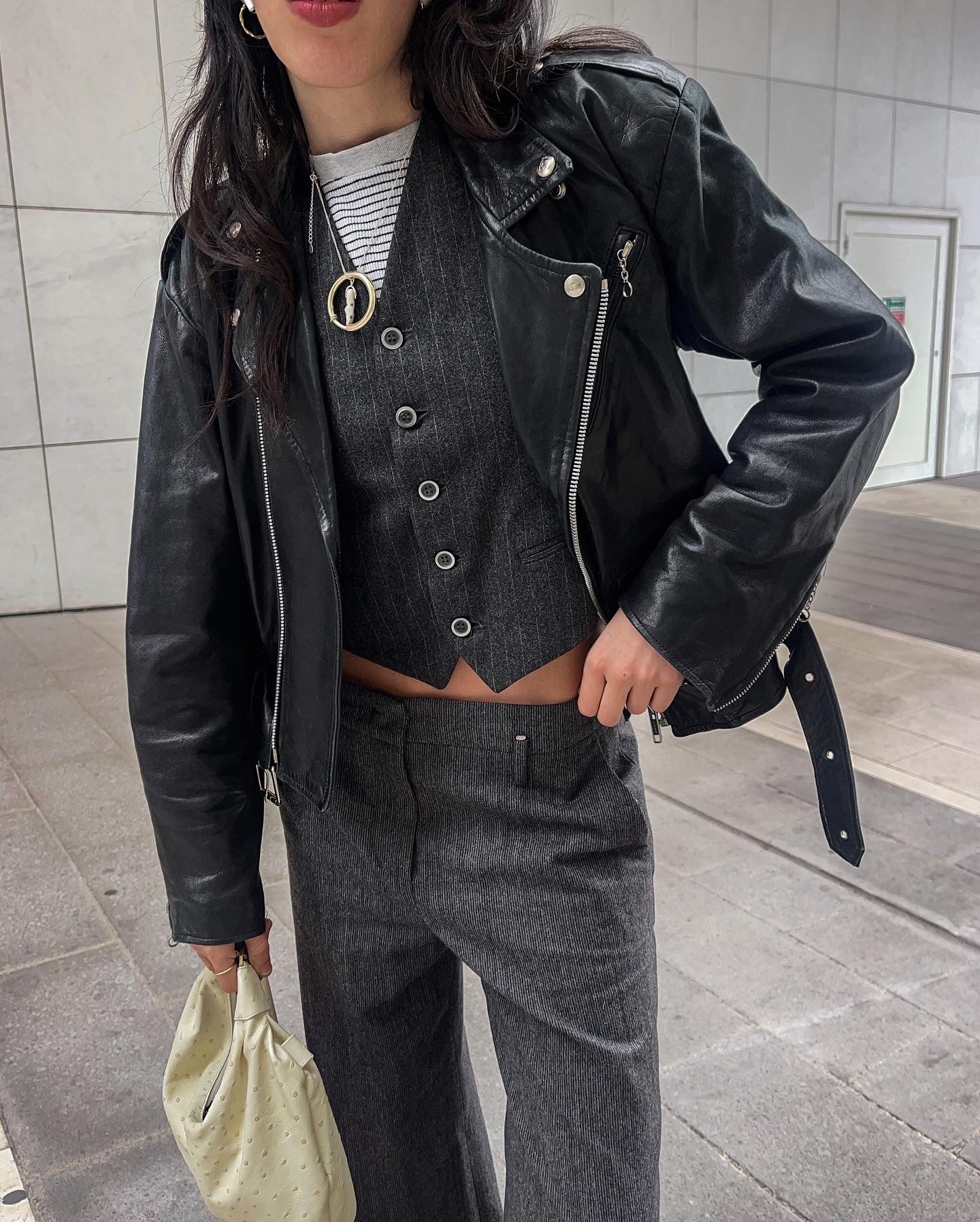 Chiodo vintage pelle