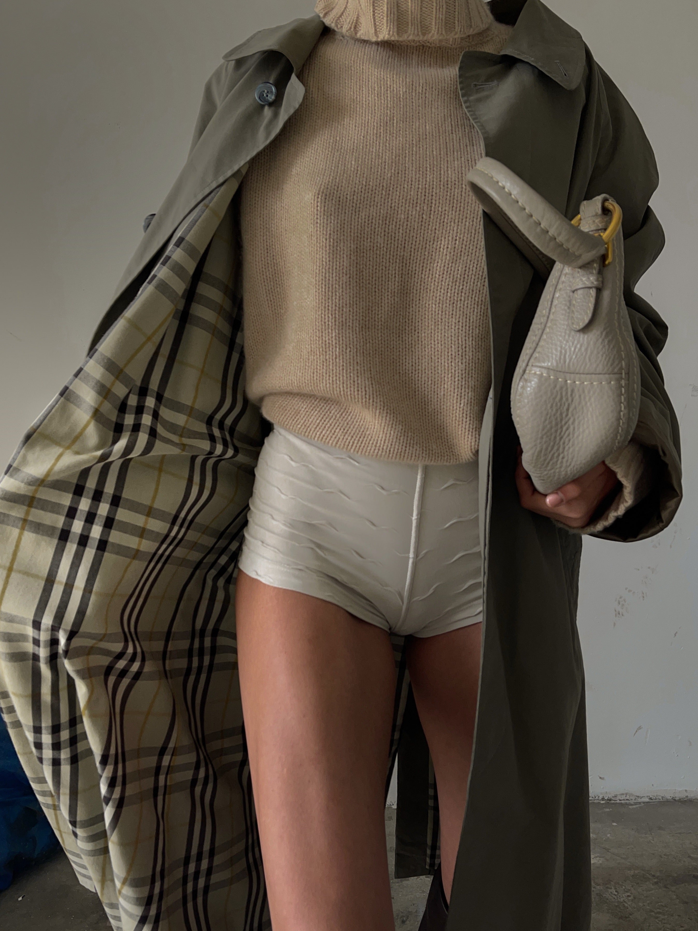 Military green trench coat