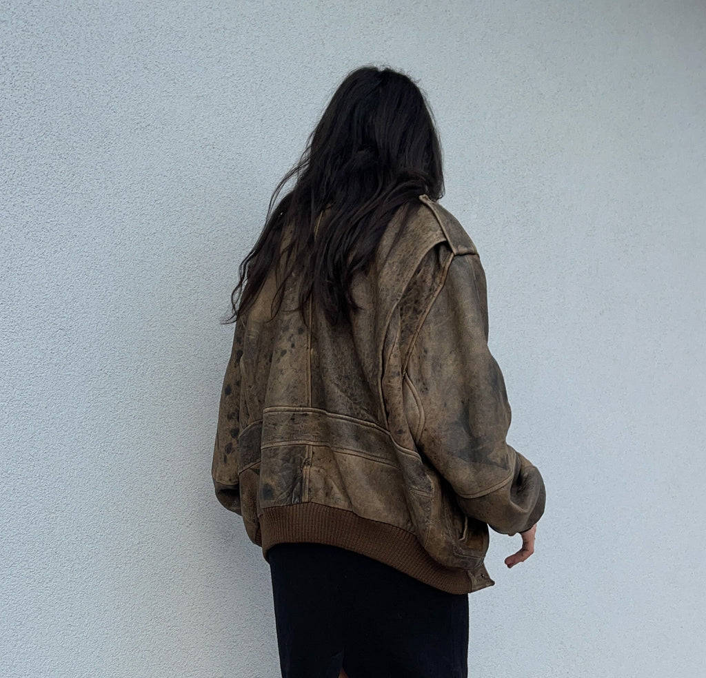Bomber leather jacket