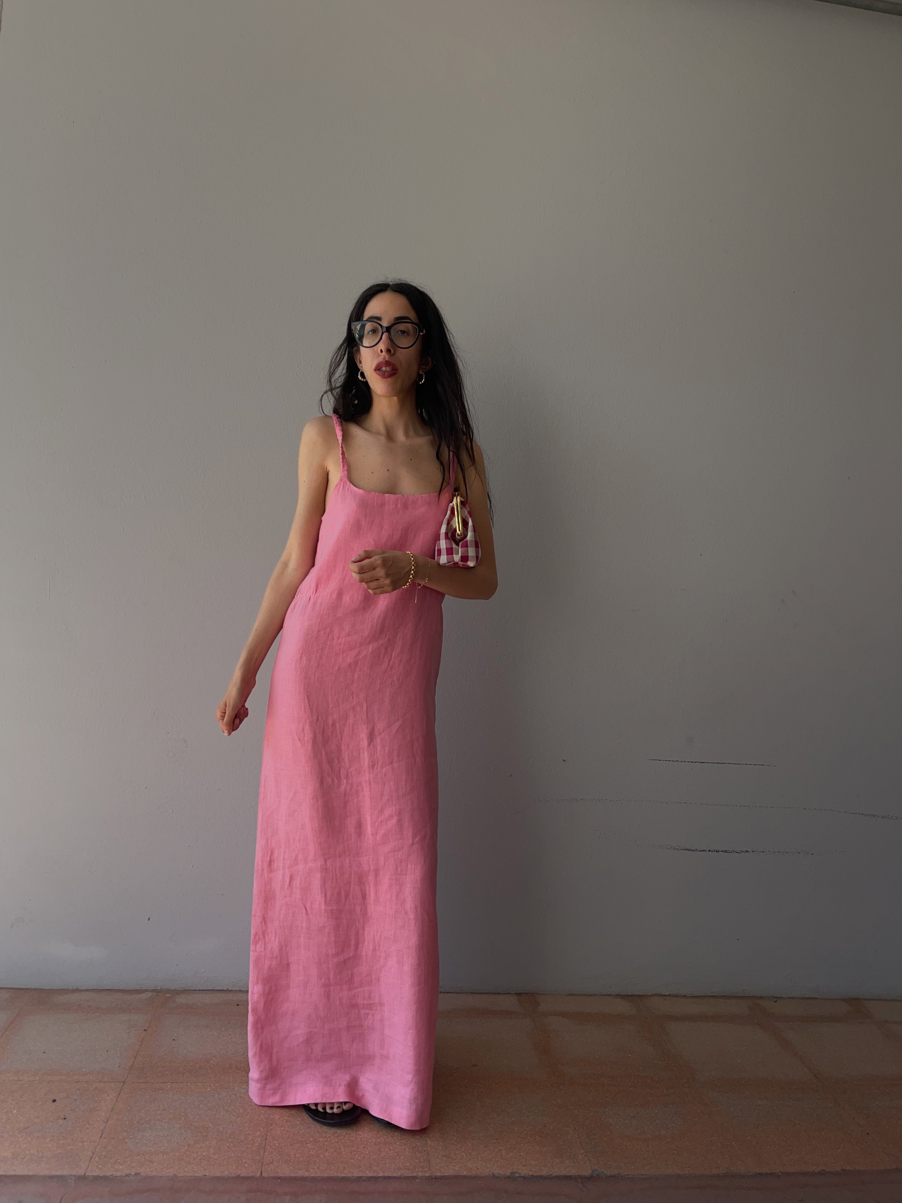 100 linen minimal dress