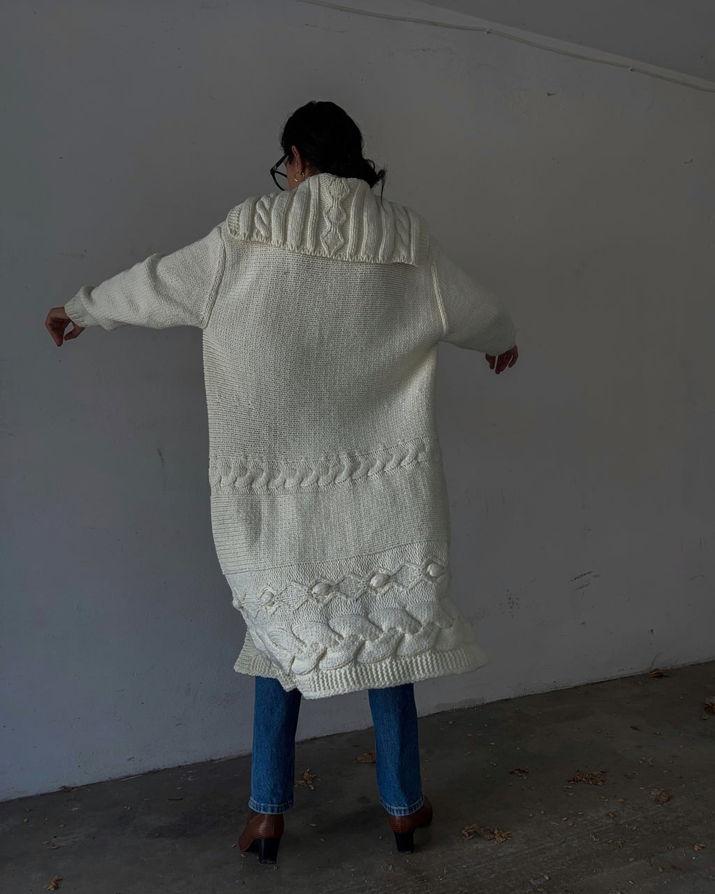 Wool blend maxi cardigan/ coat