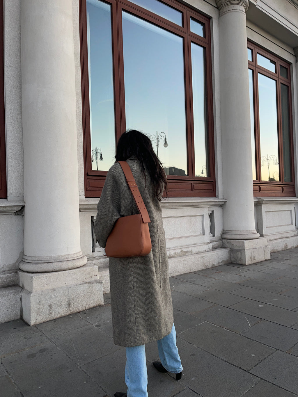 Wool vintage HERRINGBONE COAT
