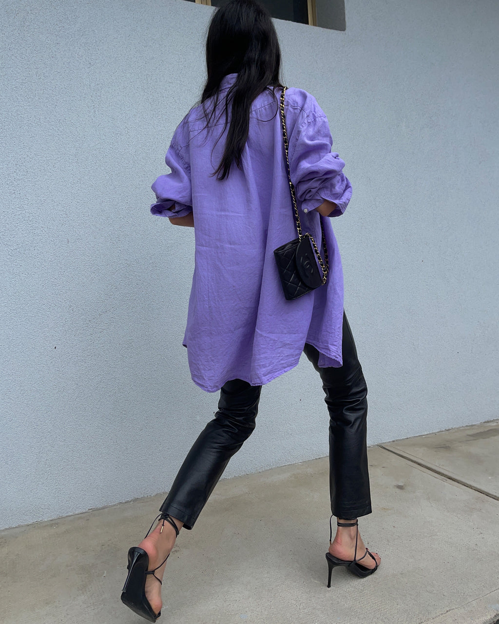100% linen lilac shirt