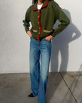 100 wool cropped cardigan