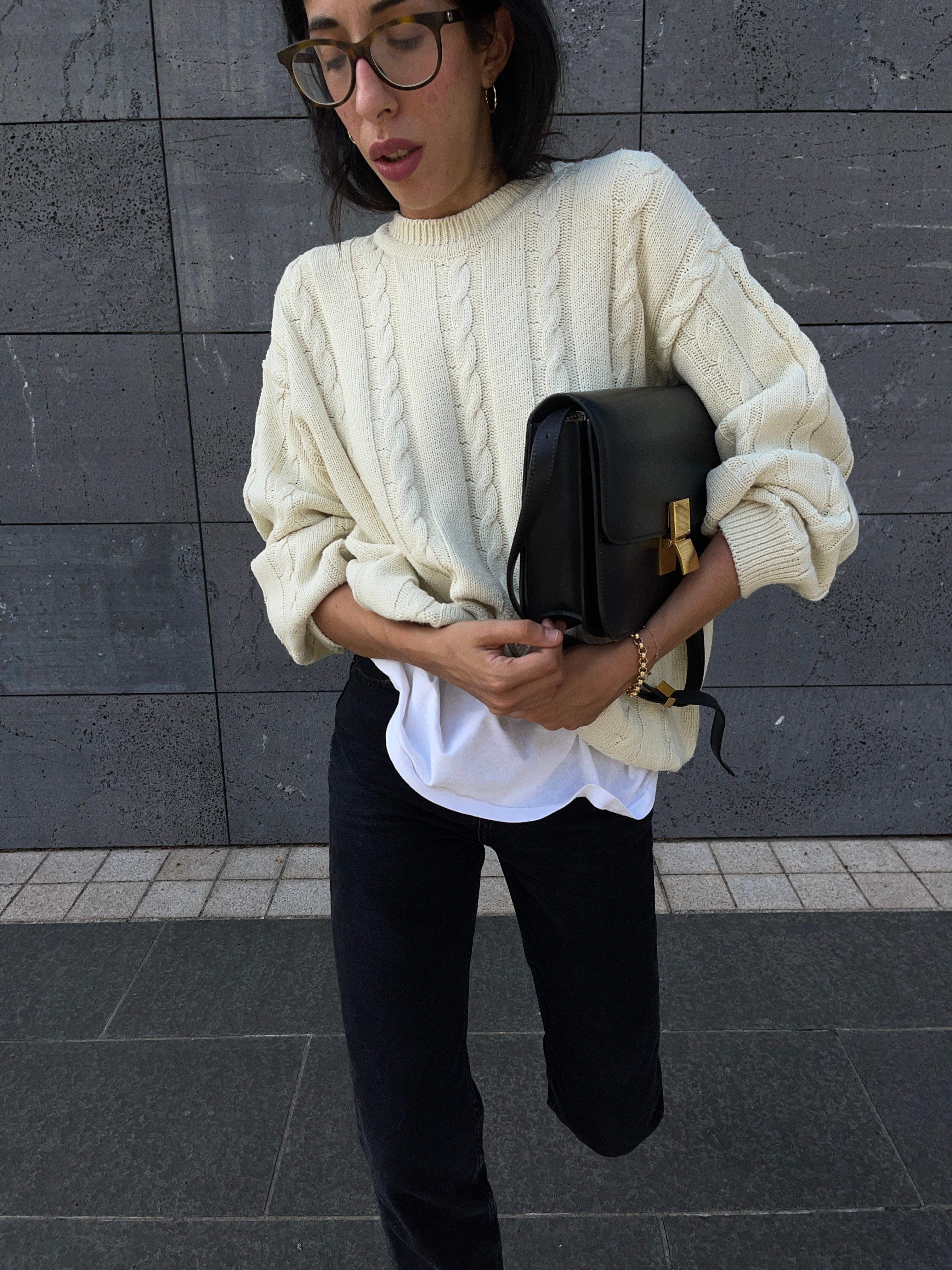 Cable knit jumper