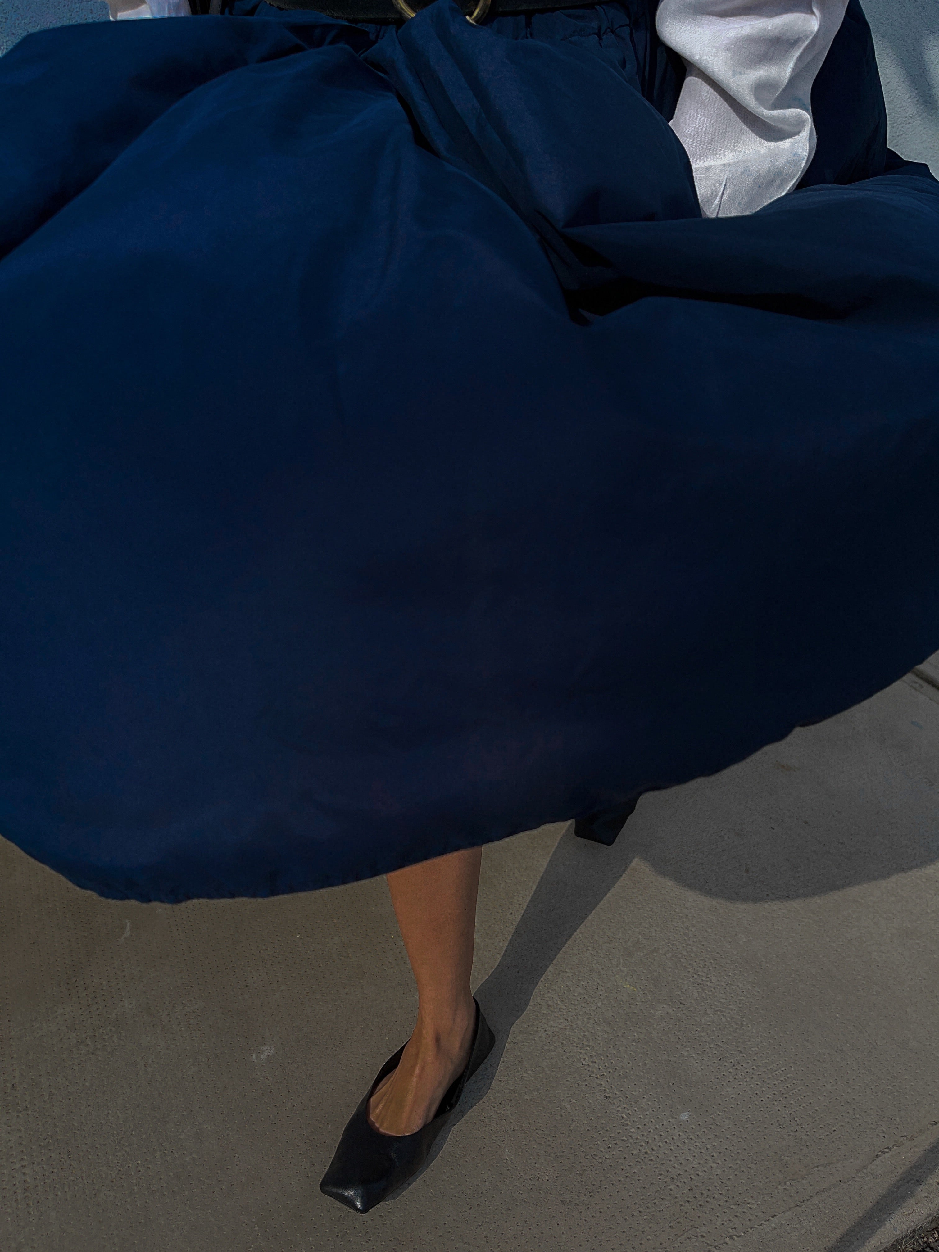 100% silk blue skirt