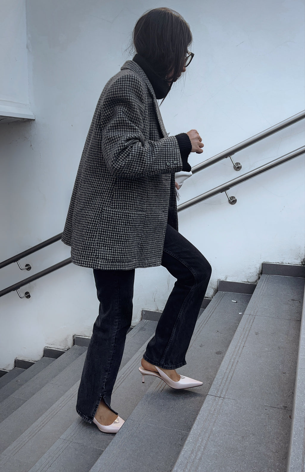 Pied de poule wool blazer