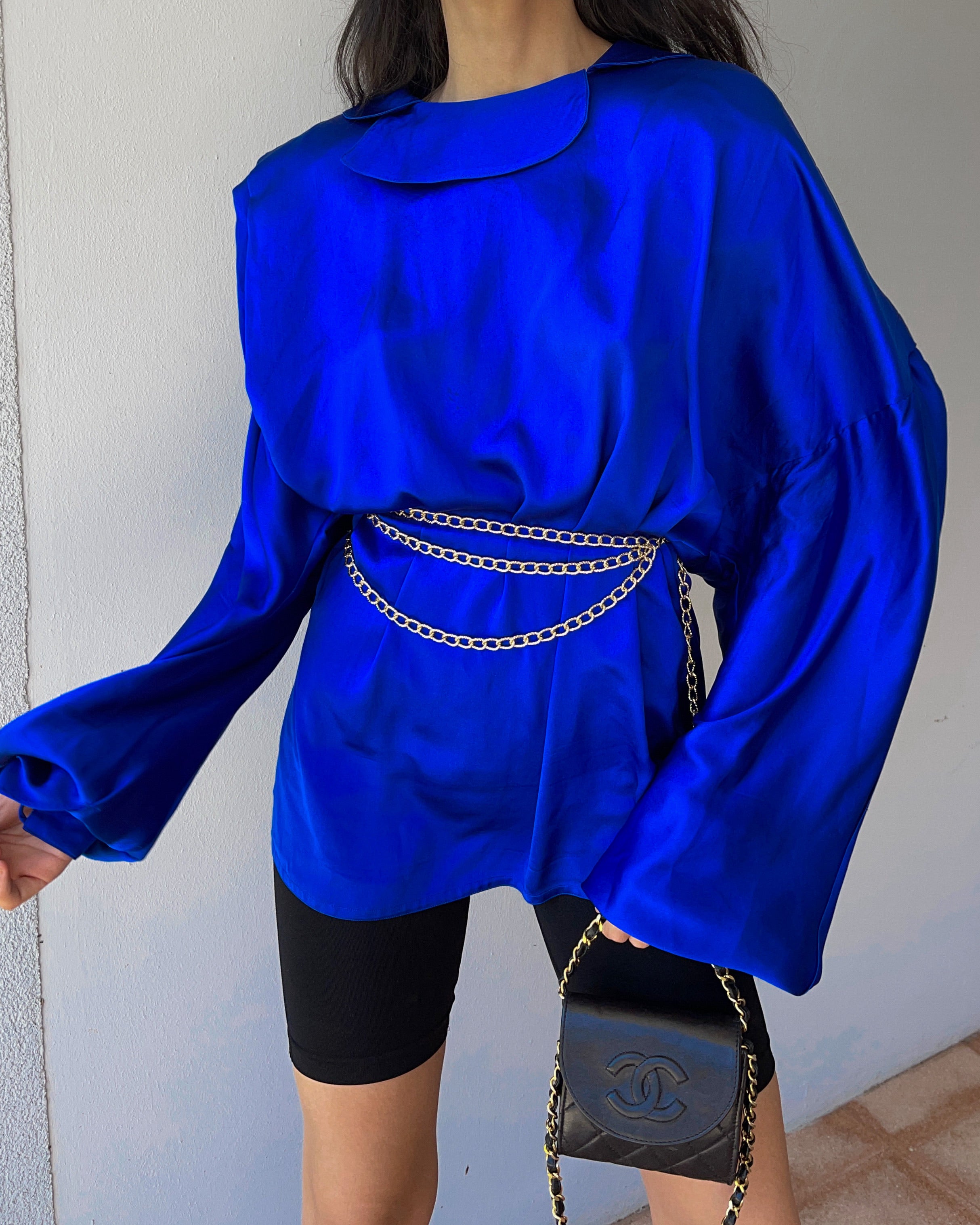 liquid silk maxi blouse