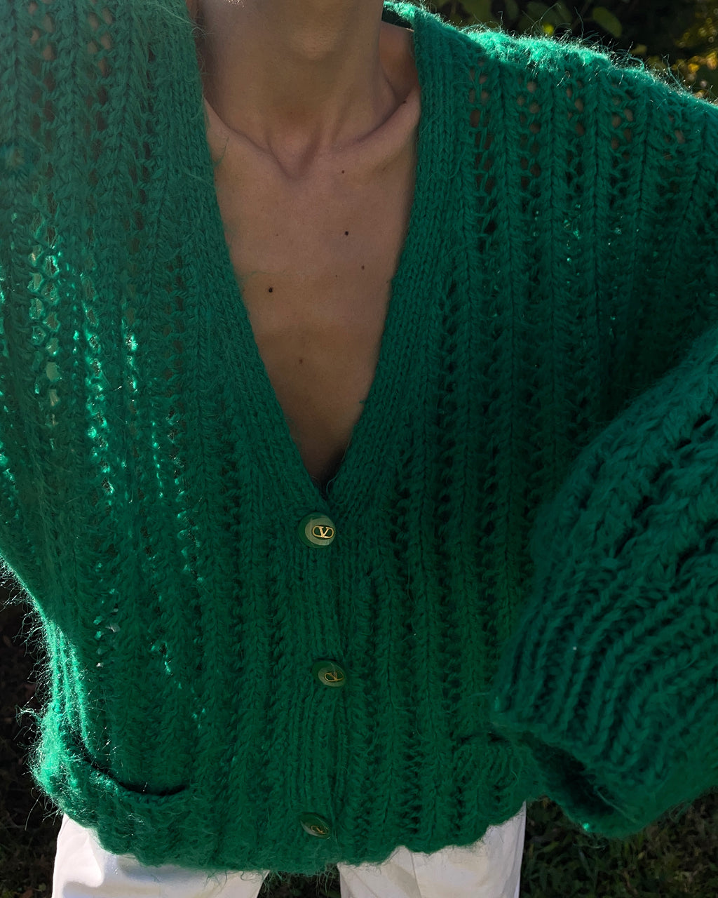 Green maxi cardigan