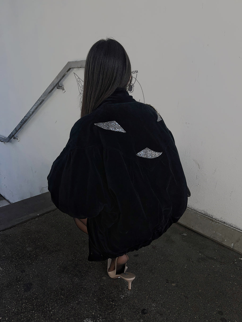 Velvet bomber jacket