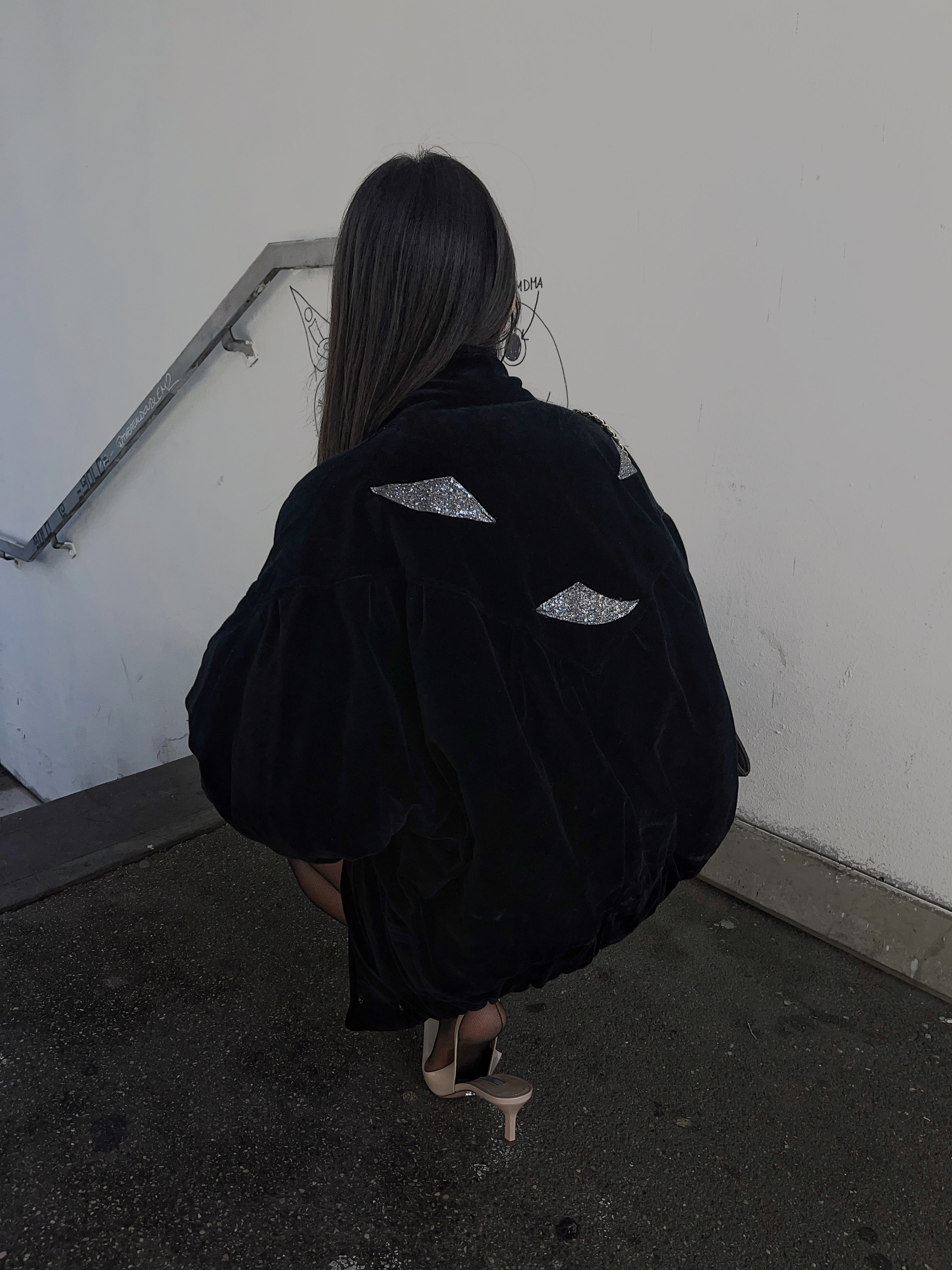 Velvet bomber jacket