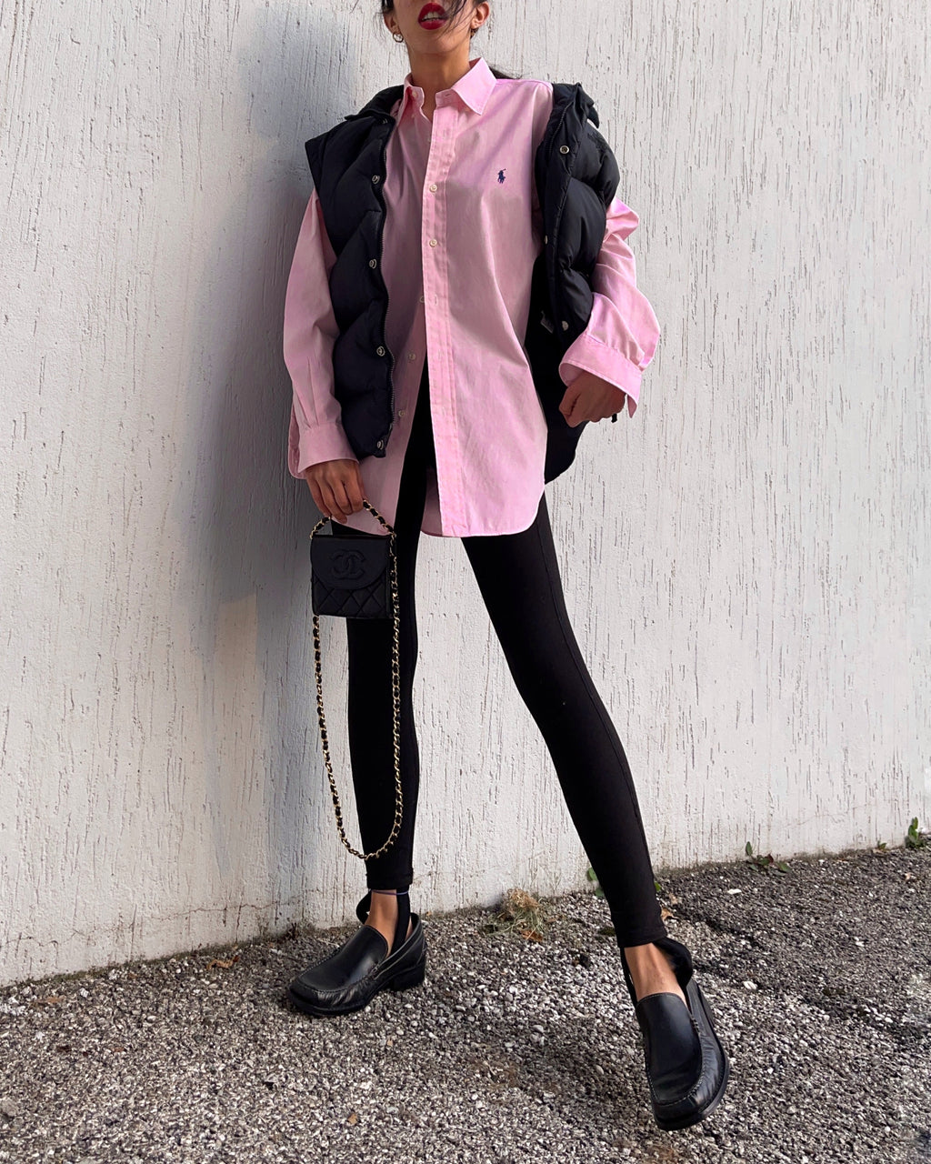 Pink Ralph Lauren button down shirt
