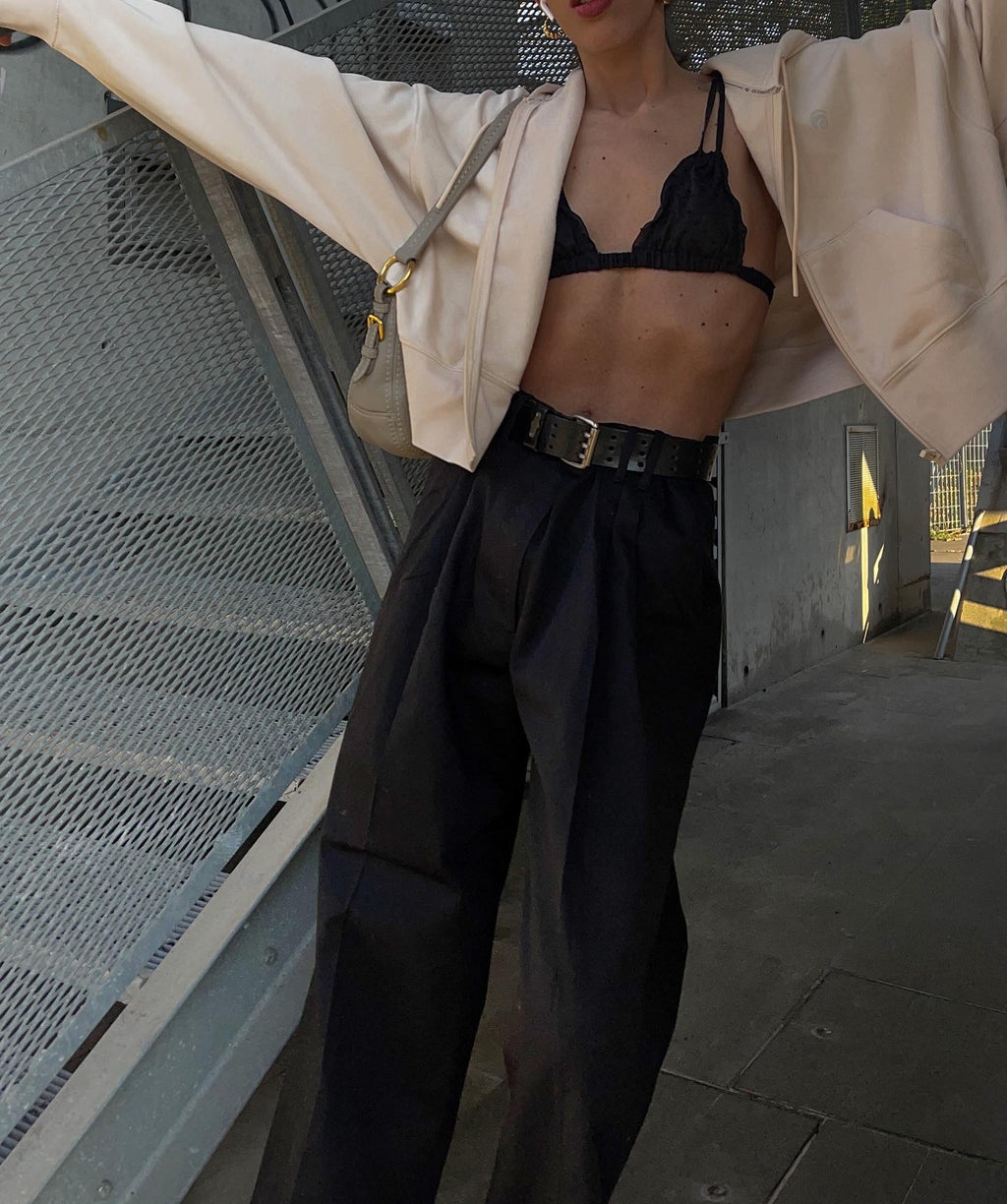 Ultra wide leg cotton trousers
