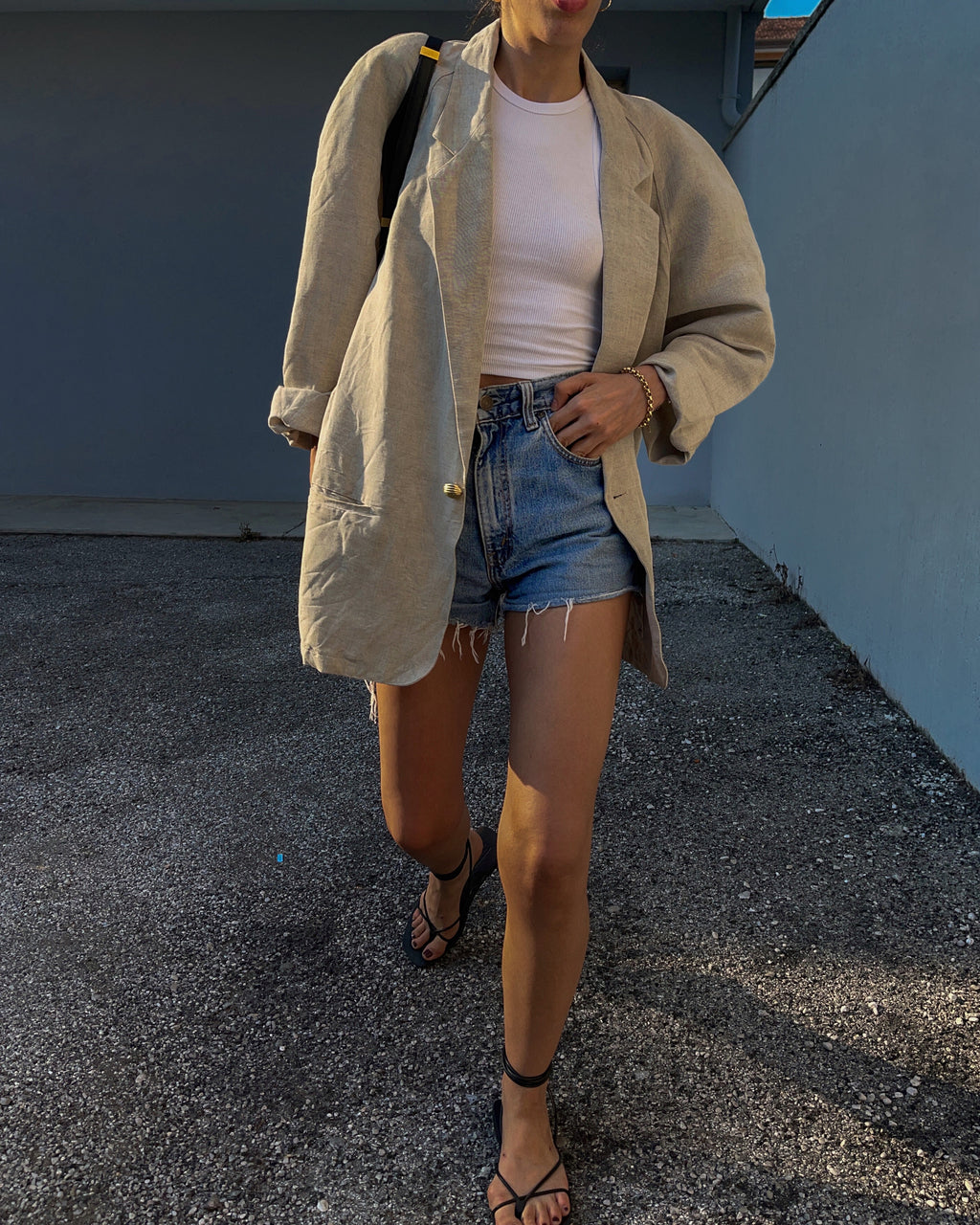 Oversize linen blazer