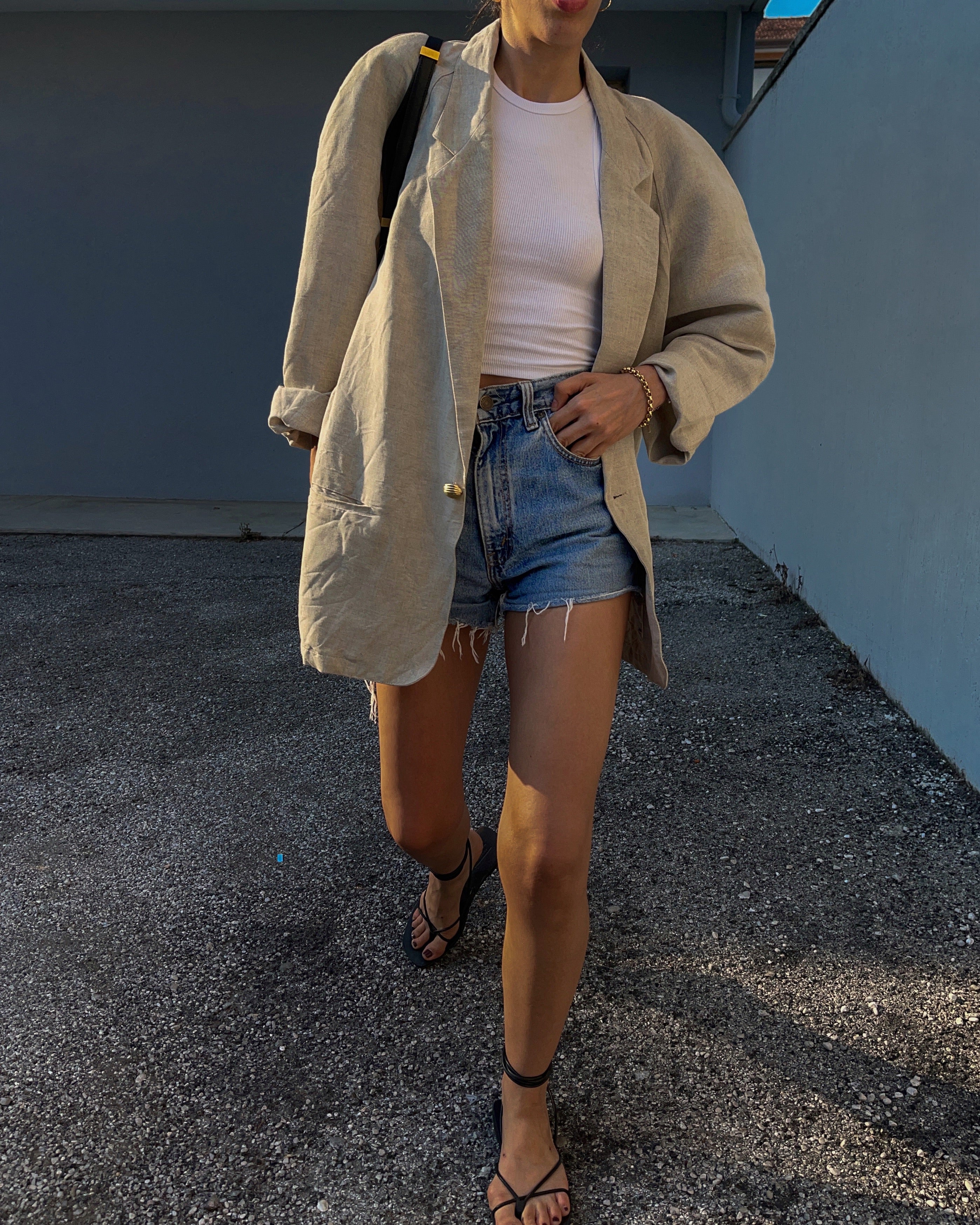 Oversize linen blazer