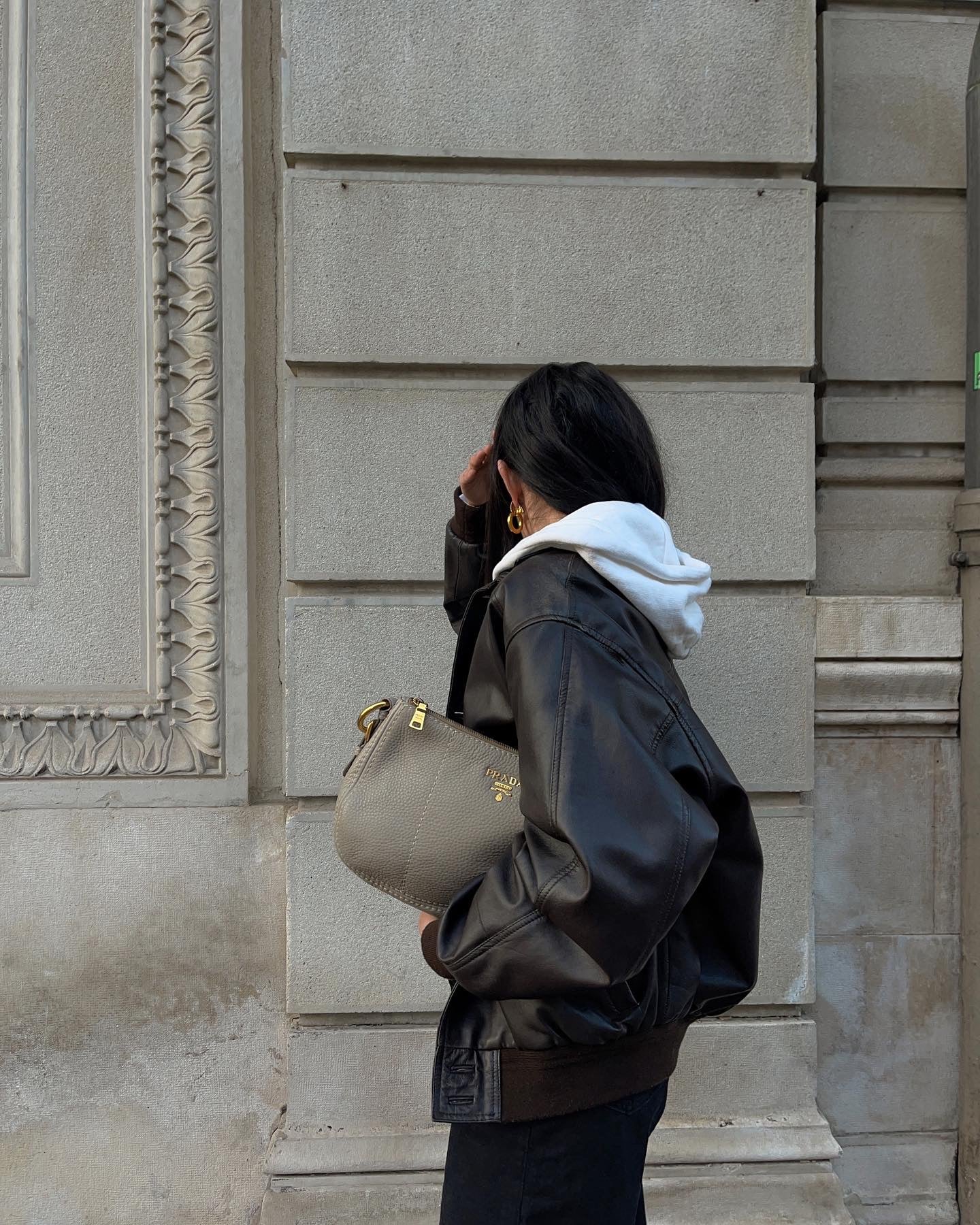 Real leather bomber jacket