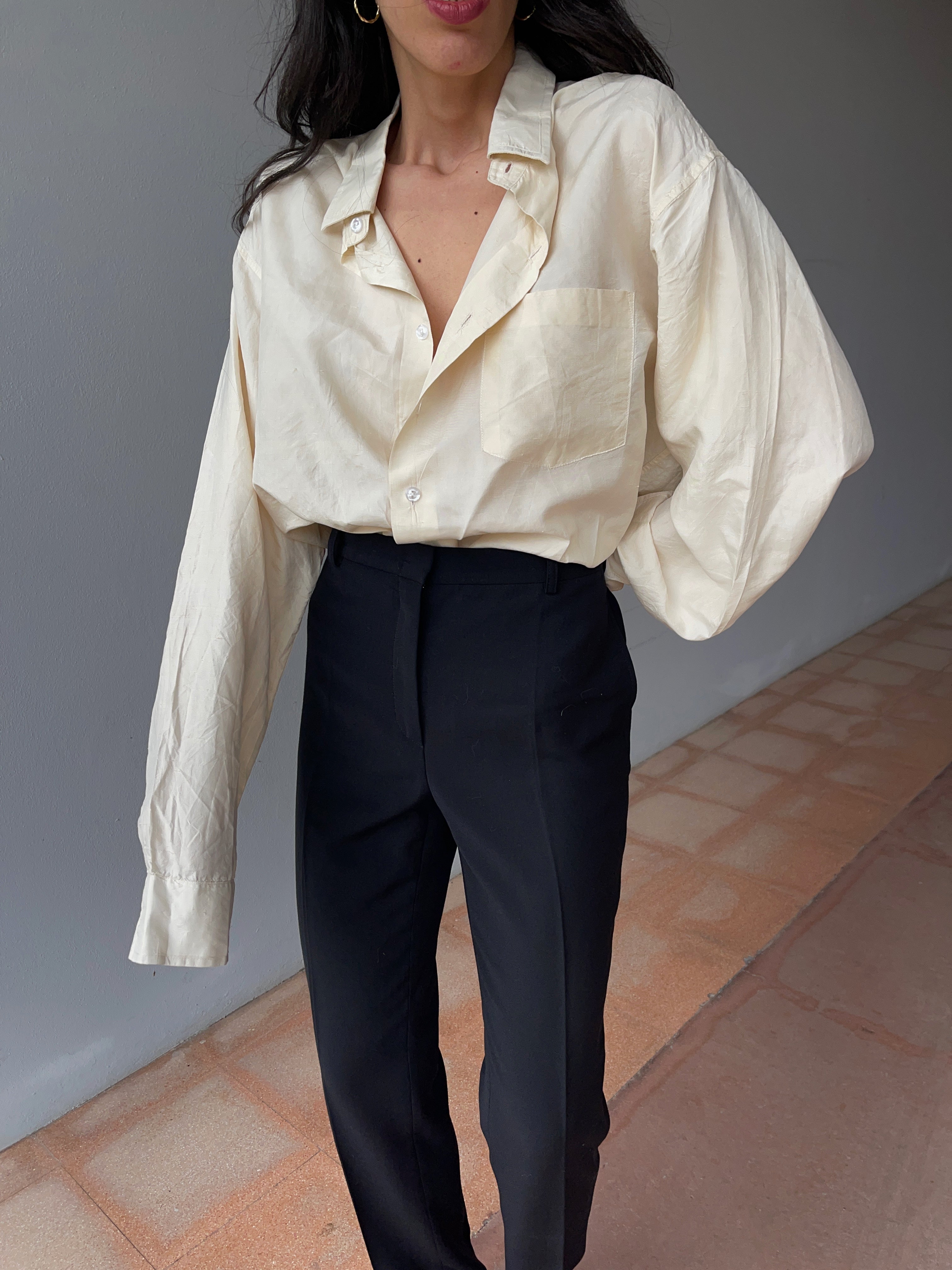 100 silk oversize shirt