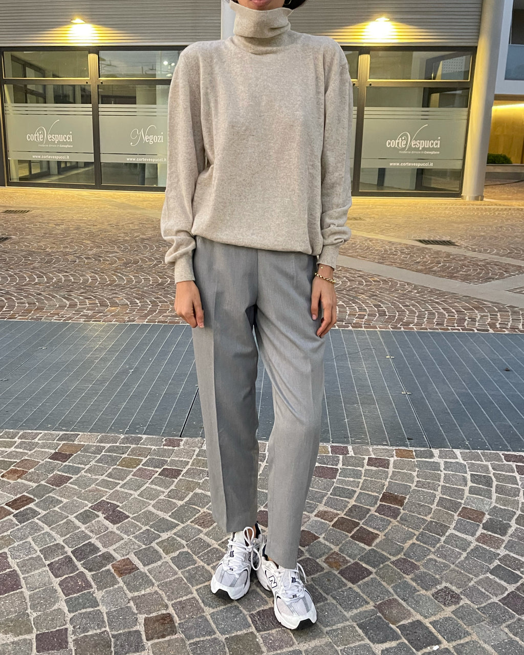 Wool beige turtleneck