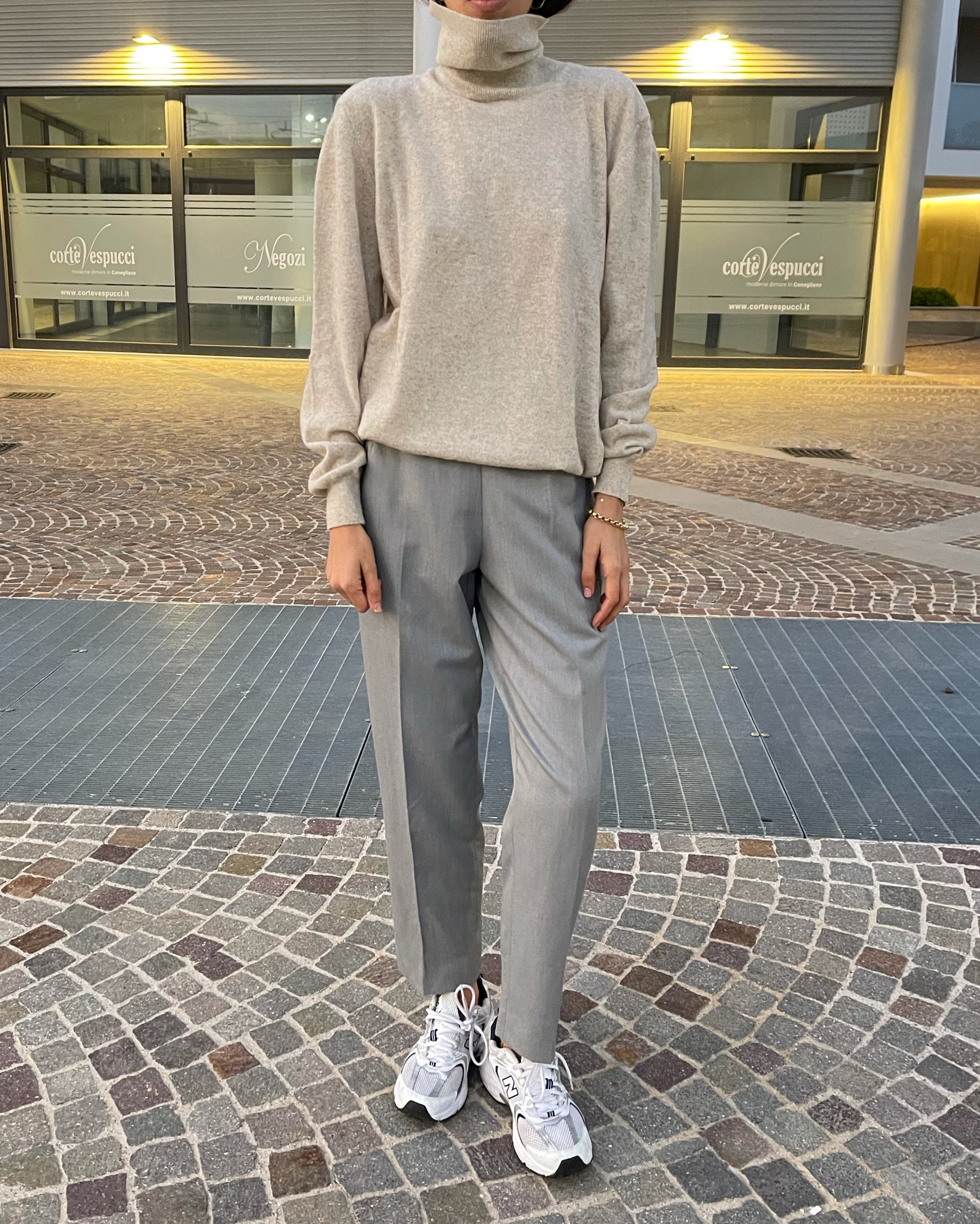 Wool beige turtleneck