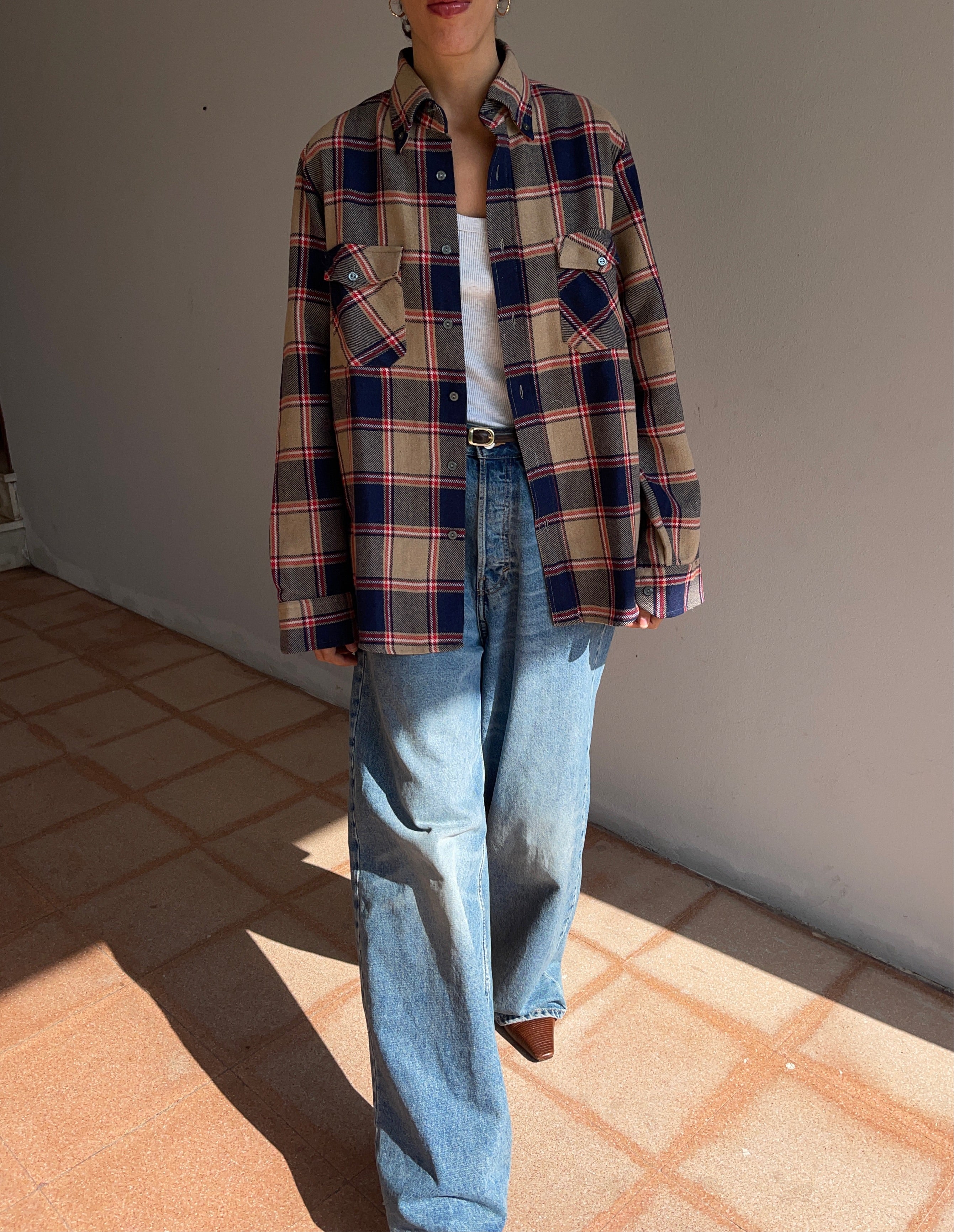 WOOL checked shirt