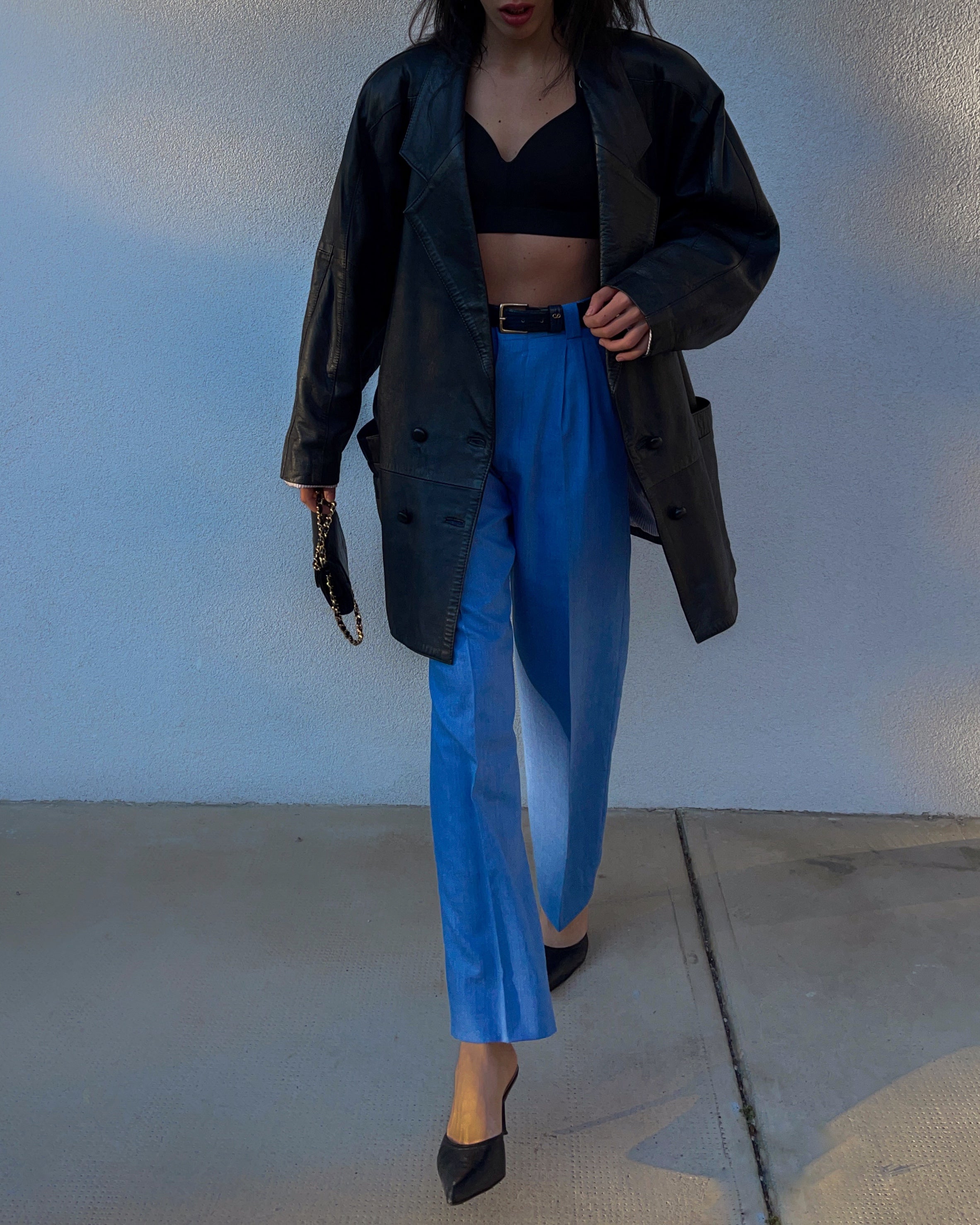 Oversized leather jacket