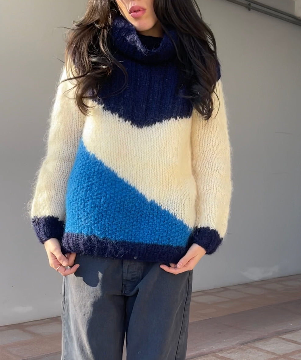Mohair BLUE wool jumper
