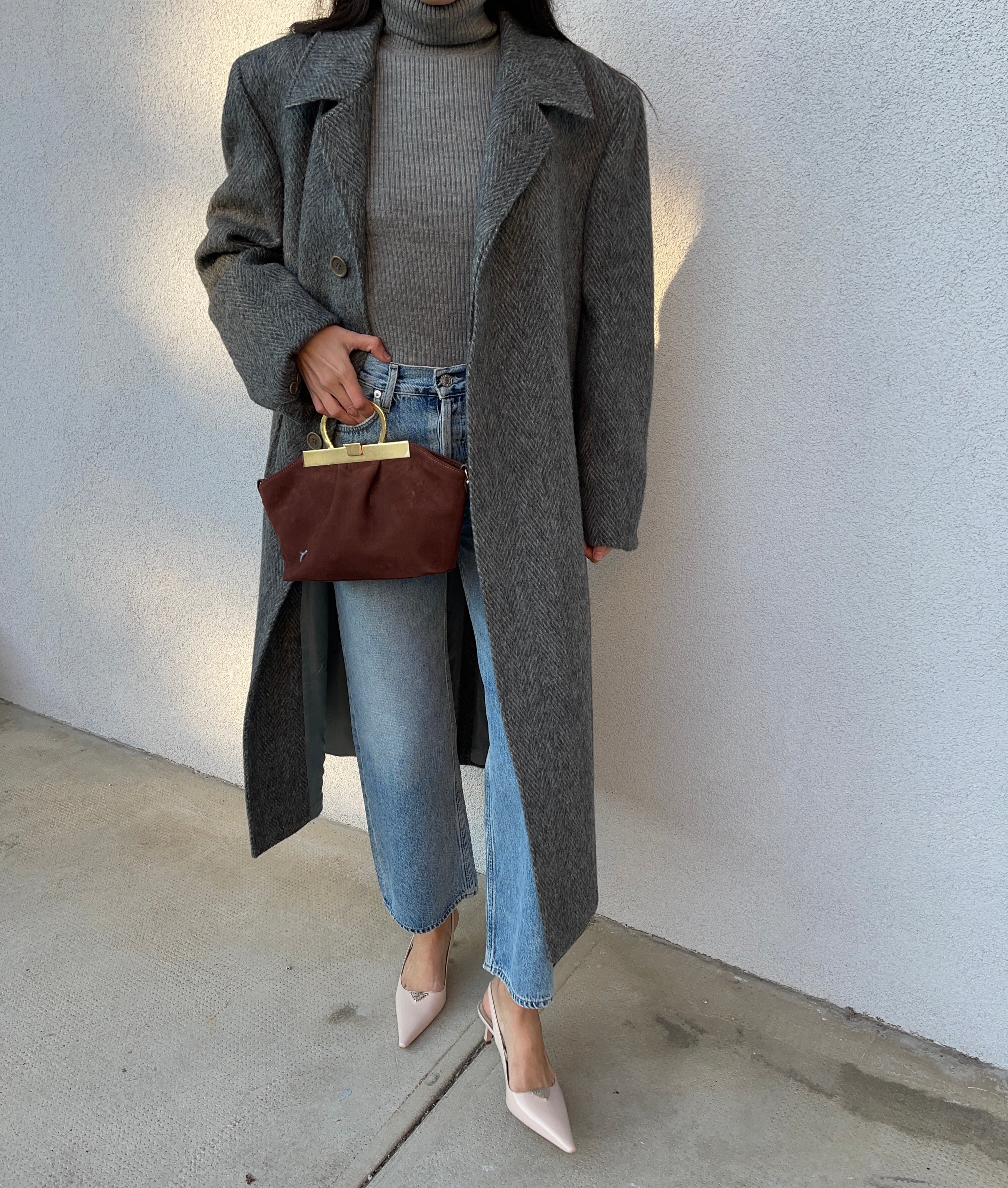 Spigato mohair coat