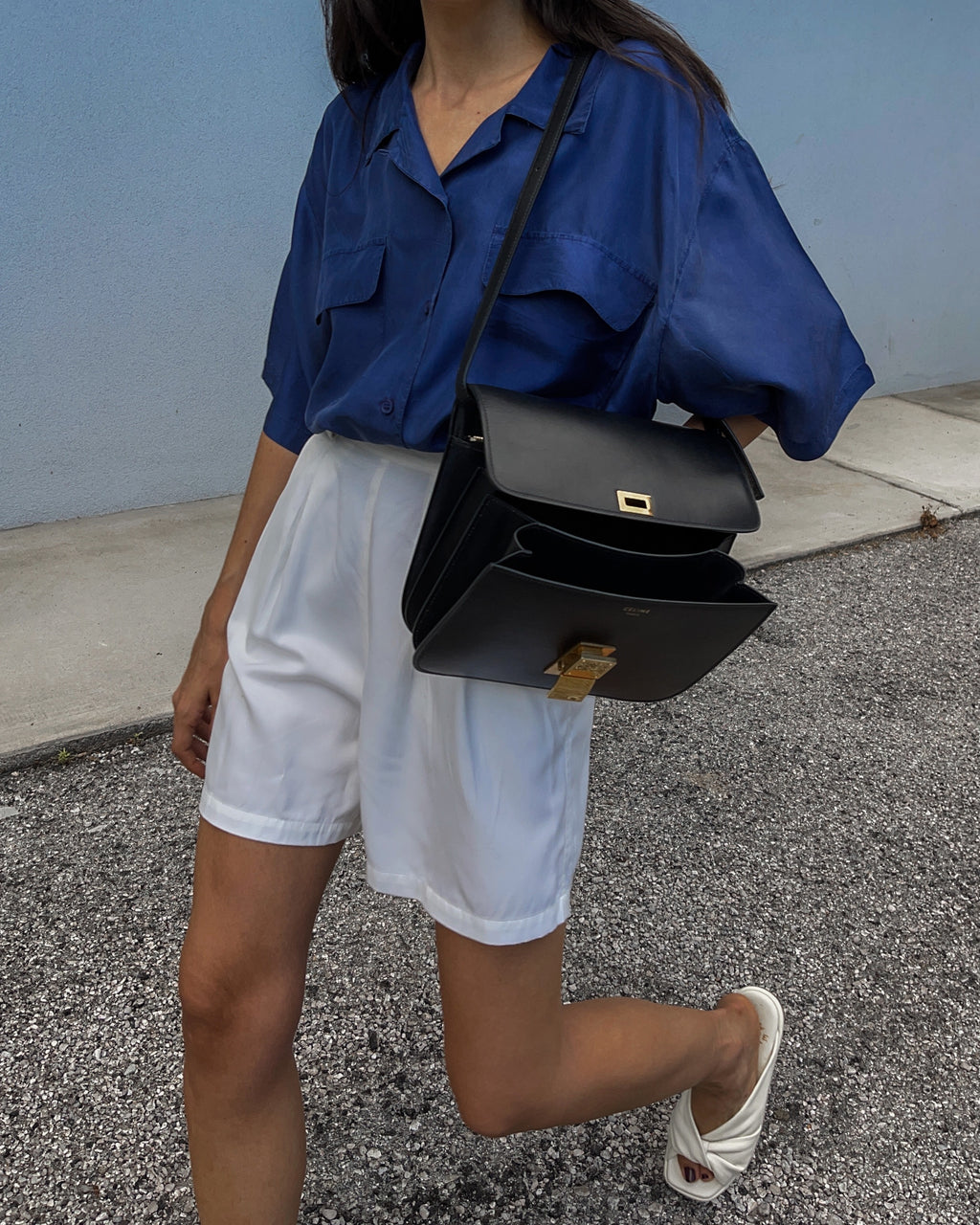 100% silk blue shirt