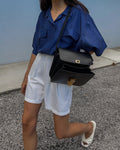 100% silk blue shirt