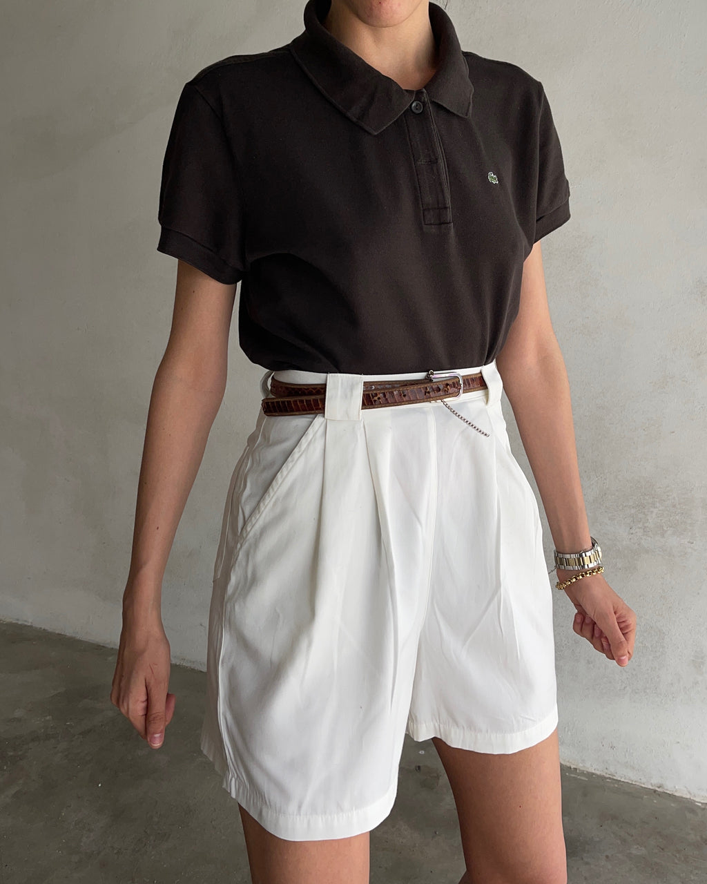 Brown chocolate Lacoste Vintage polo shirt