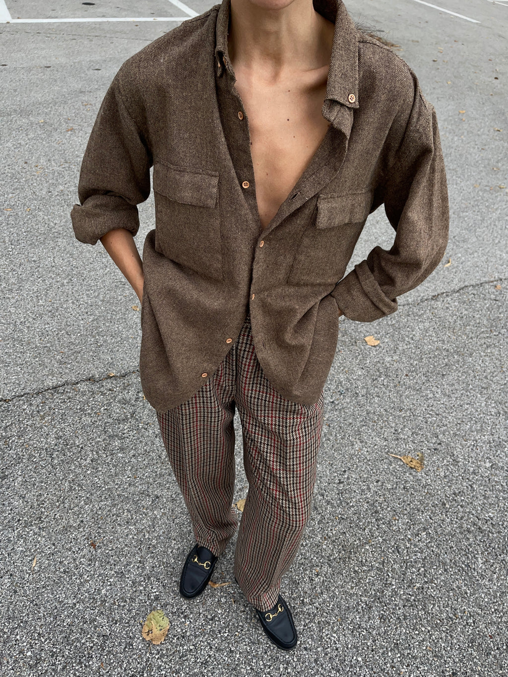 Wool blend shirt