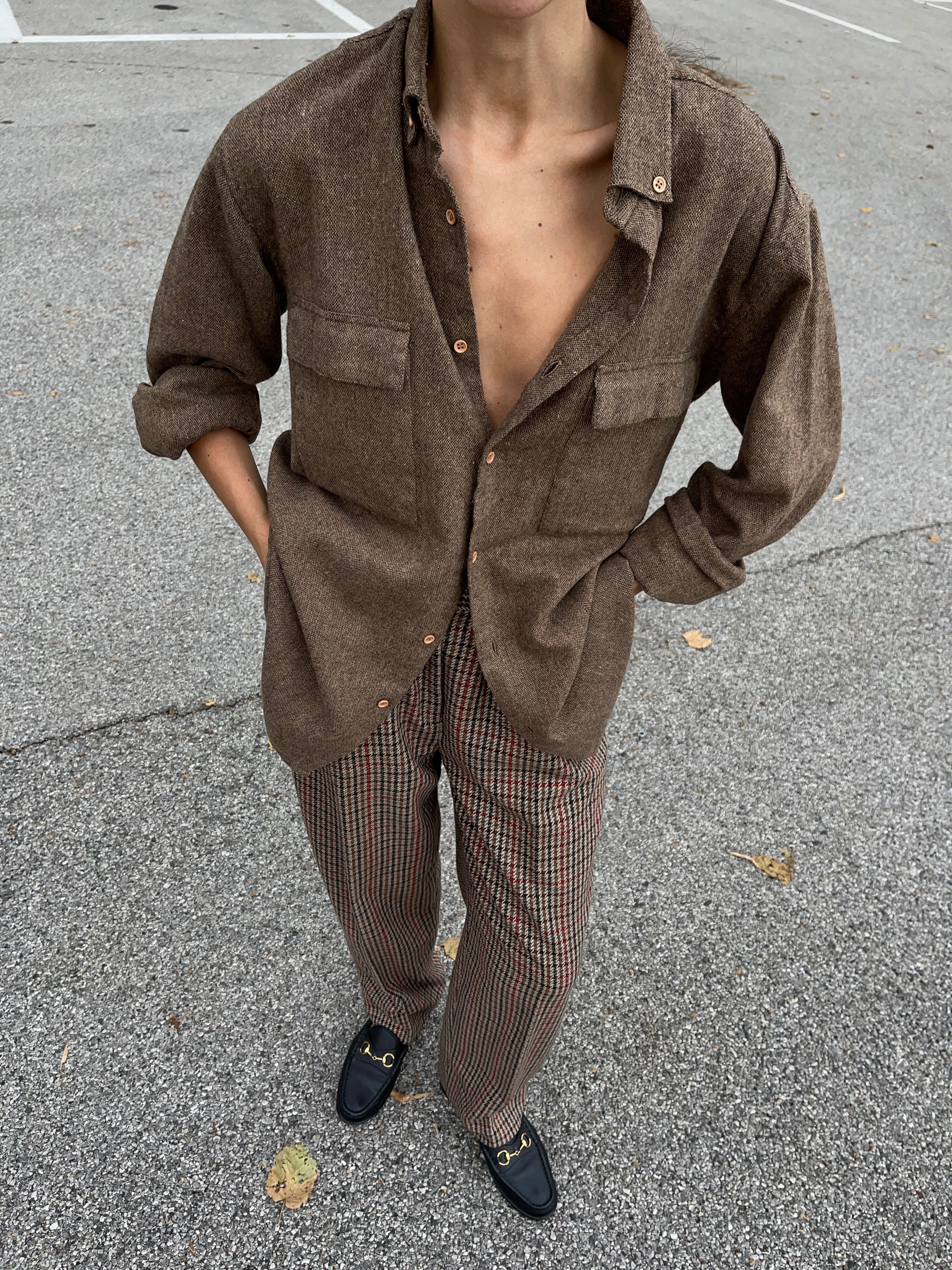 Wool blend shirt
