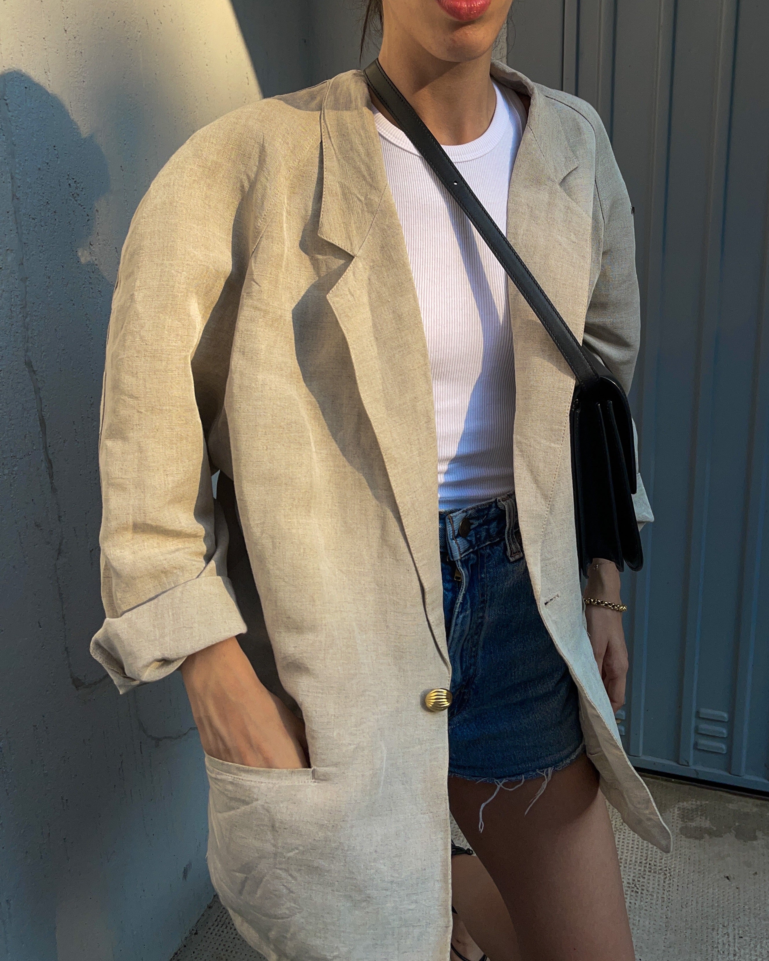 Oversize linen blazer