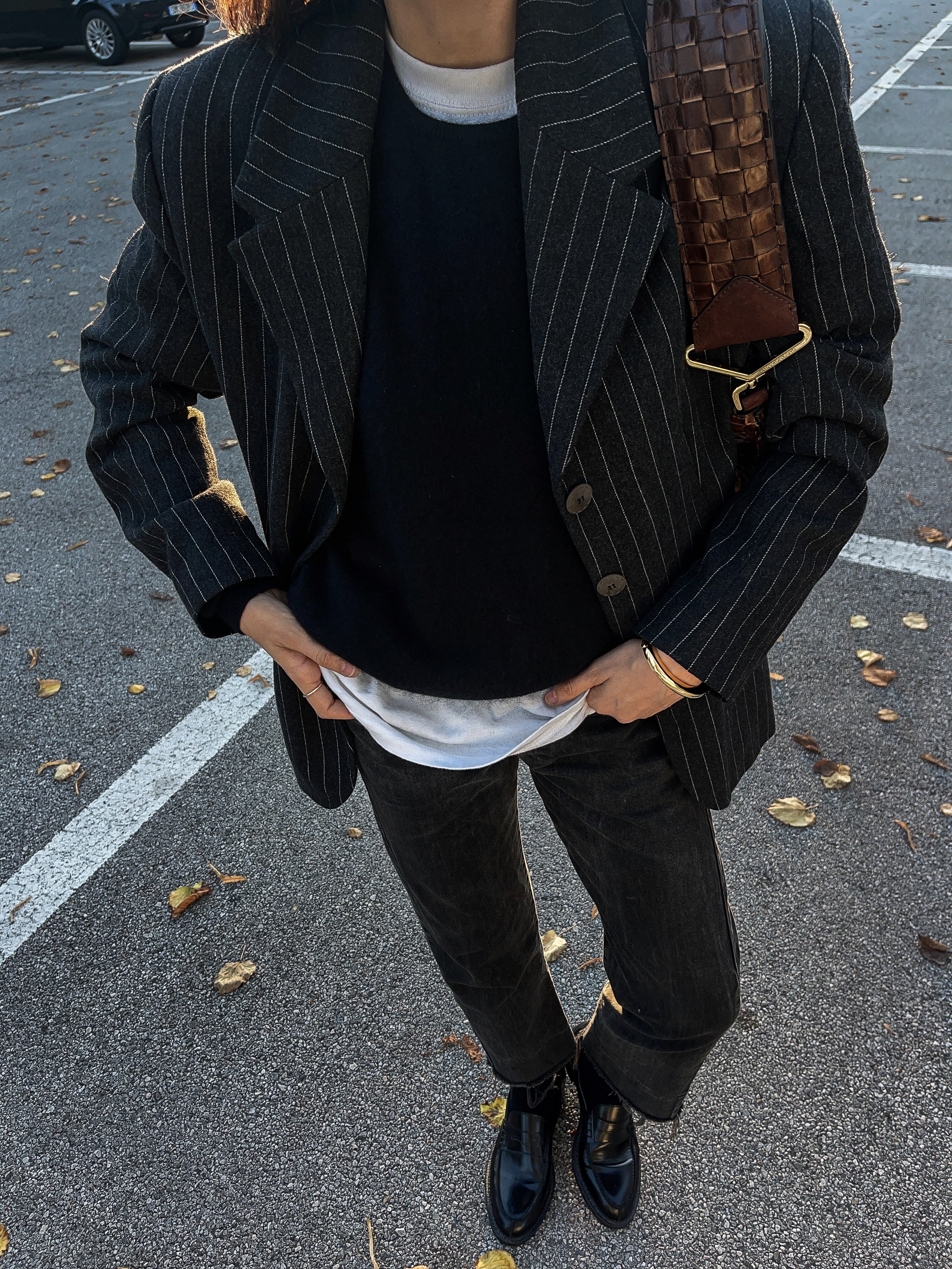 Gessato grey blazer