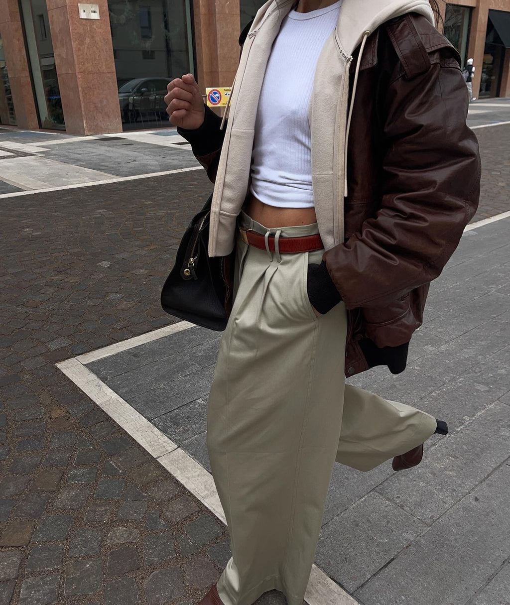 Ultra wide leg cotton trousers