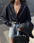 100 silk black shirt